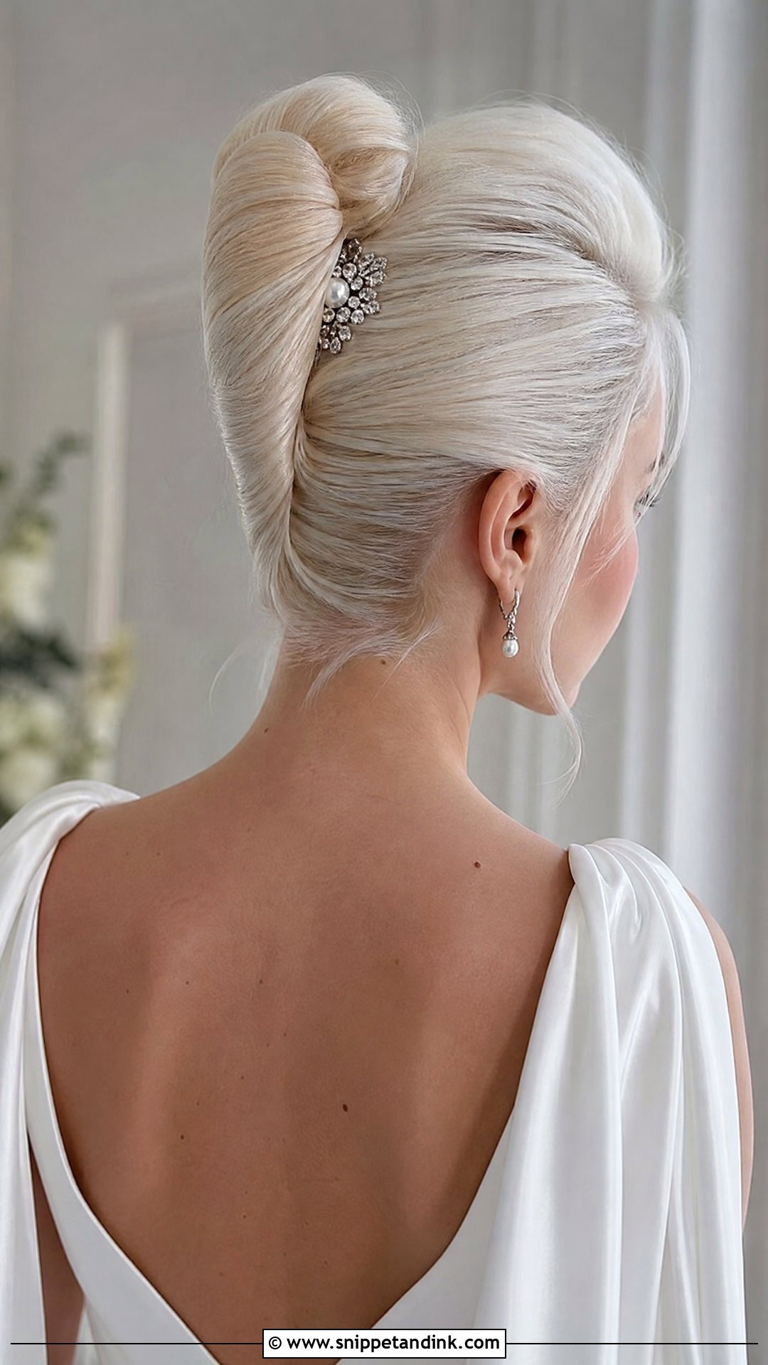 Platinum Blonde French Twist - Snippet and Ink - 20 Blonde Hair Bride Ideas