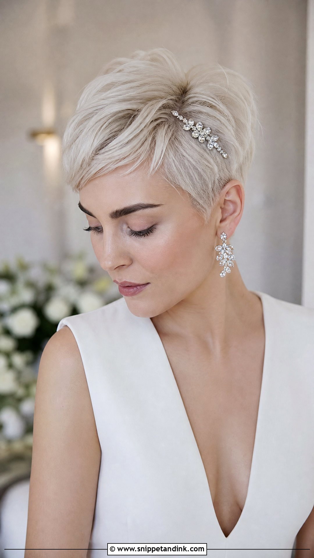 Platinum Blonde Pixie Cut - Snippet and Ink - 20 Blonde Hair Bride Ideas