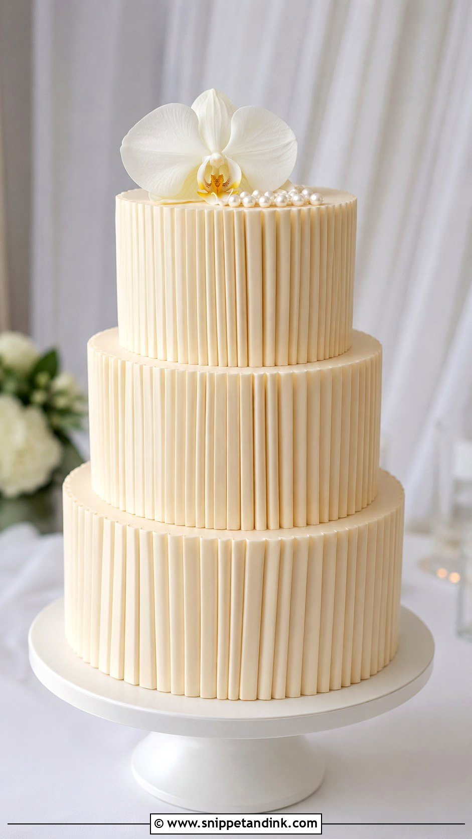 Pleated Wedding Cake - Snippet and Ink - 20 Side Cake Designs for Wedding