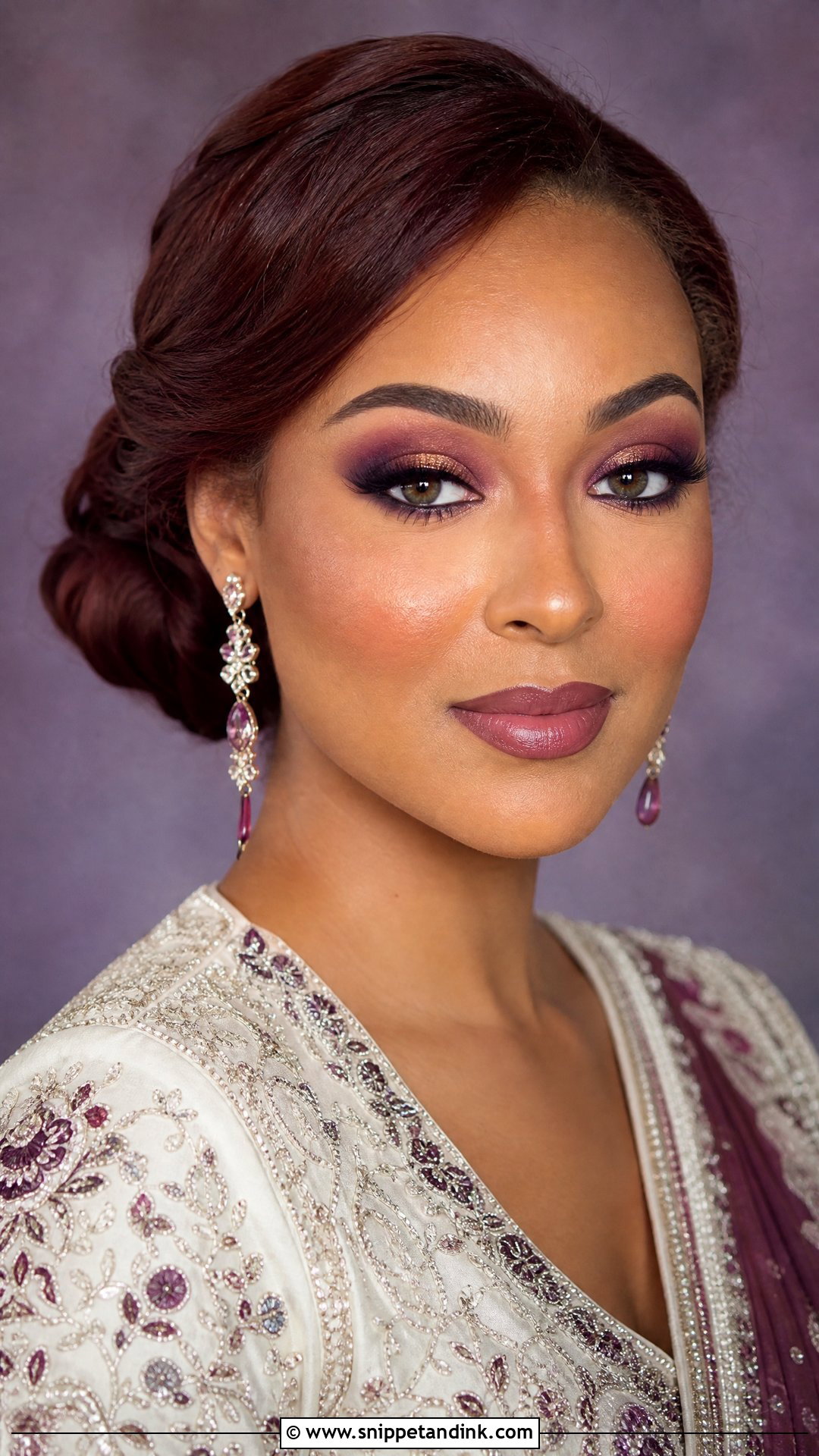 Plum Bridal Makeup For Dusky Skin - Snippet and Ink - 20 Dusky Skin Bridal Makeup Ideas