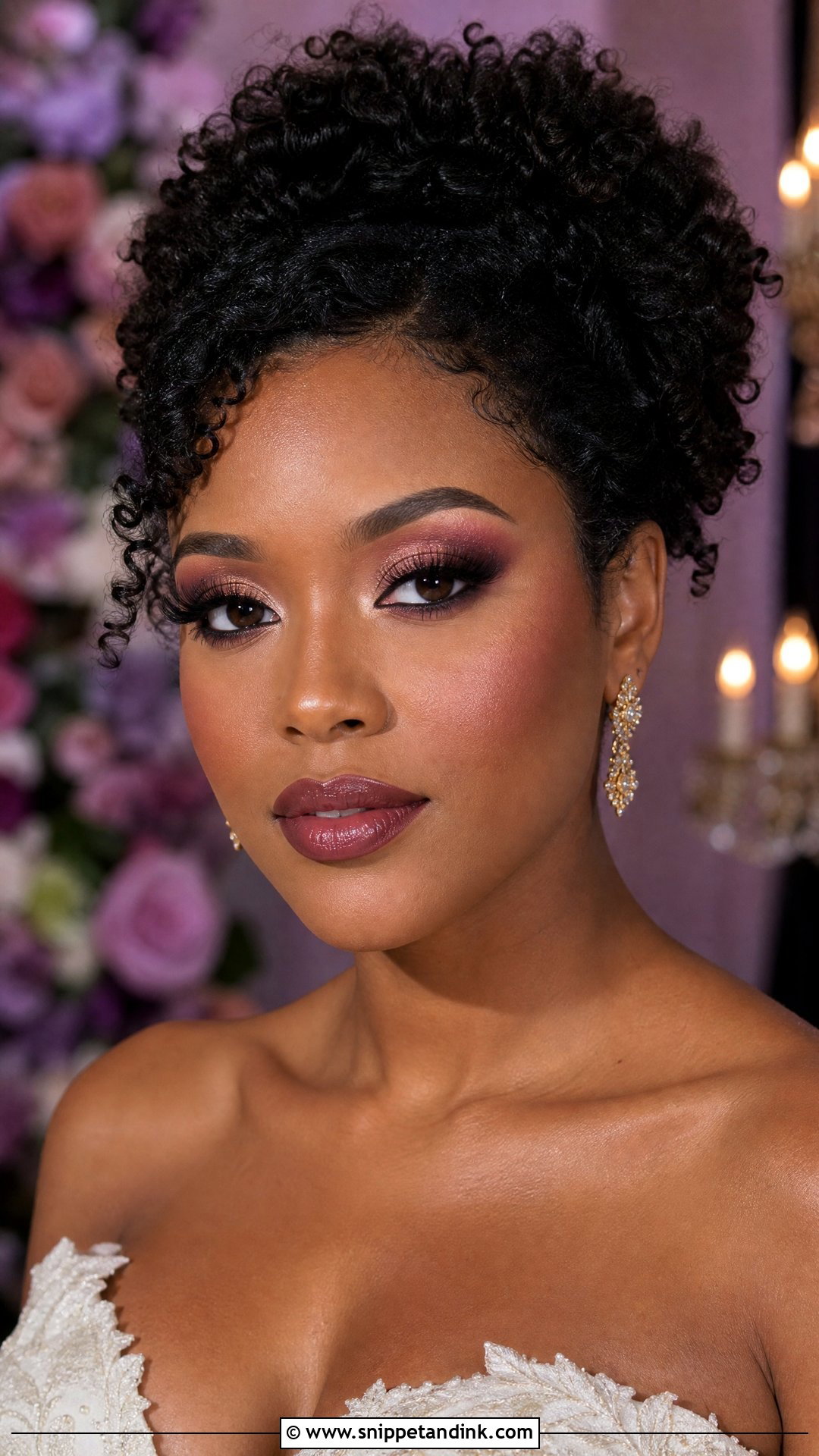Plum Bridal Makeup for Black Women - Snippet and Ink - 20 Bridal Makeup for Black Women