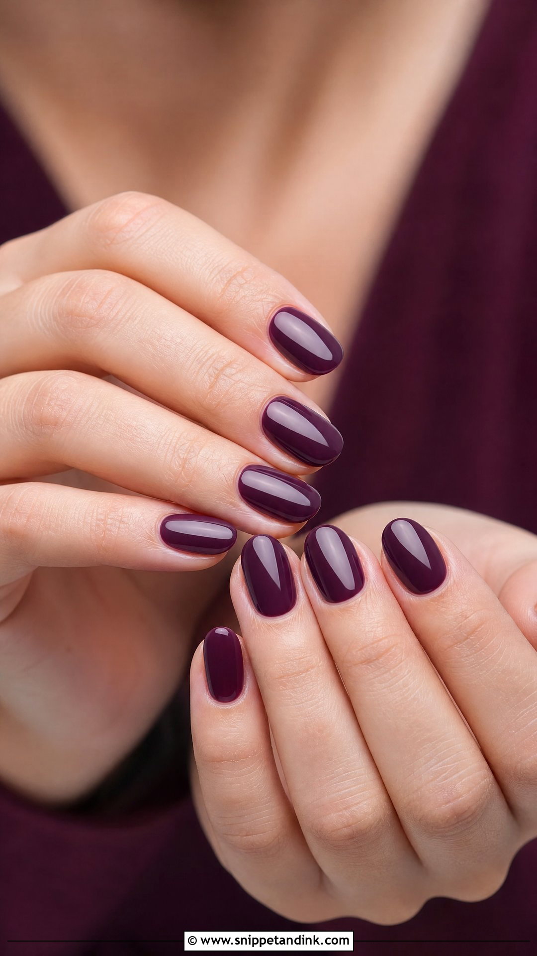 Plum Bridesmaid Nails - Snippet and Ink - 25 Fall Bridesmaid Wedding Nails