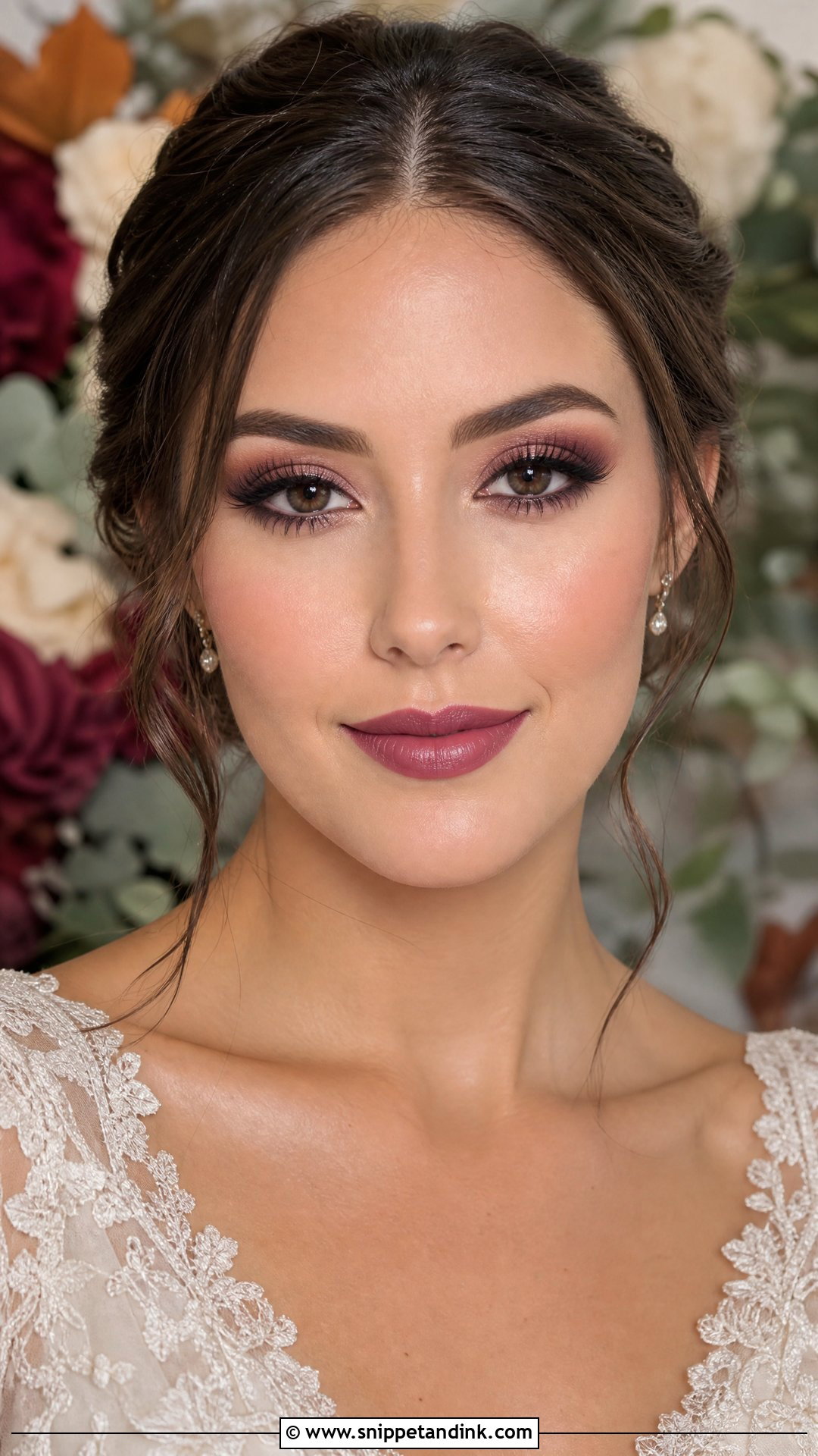 Plum Fall Bridal Makeup - Snippet and Ink - 25 Fall Wedding Makeup for Bride Ideas