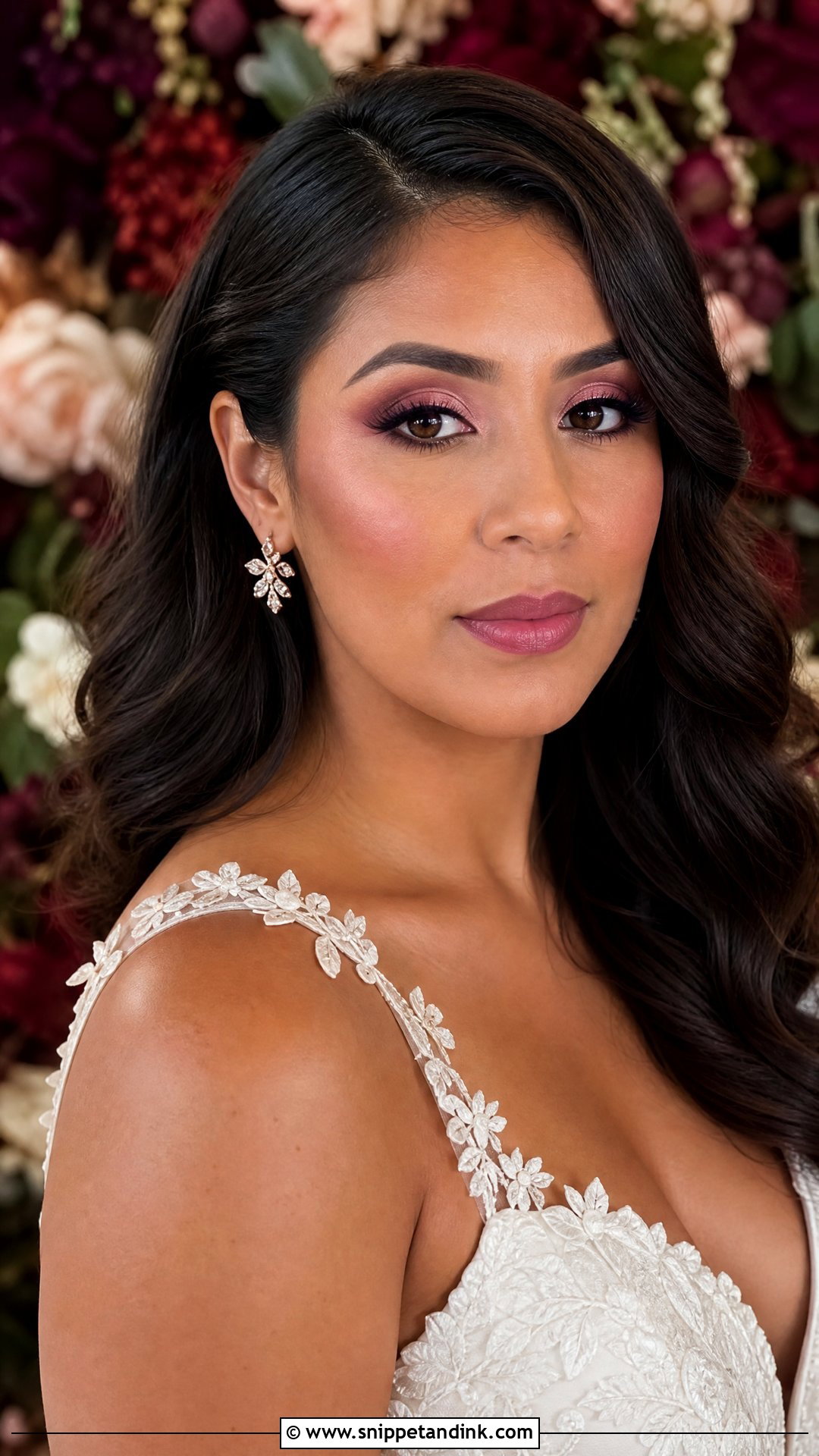 Plum Fall Bridal Makeup For Brown Eyes - Snippet and Ink - 20 Fall Wedding Makeup for Bride Brown Eyes
