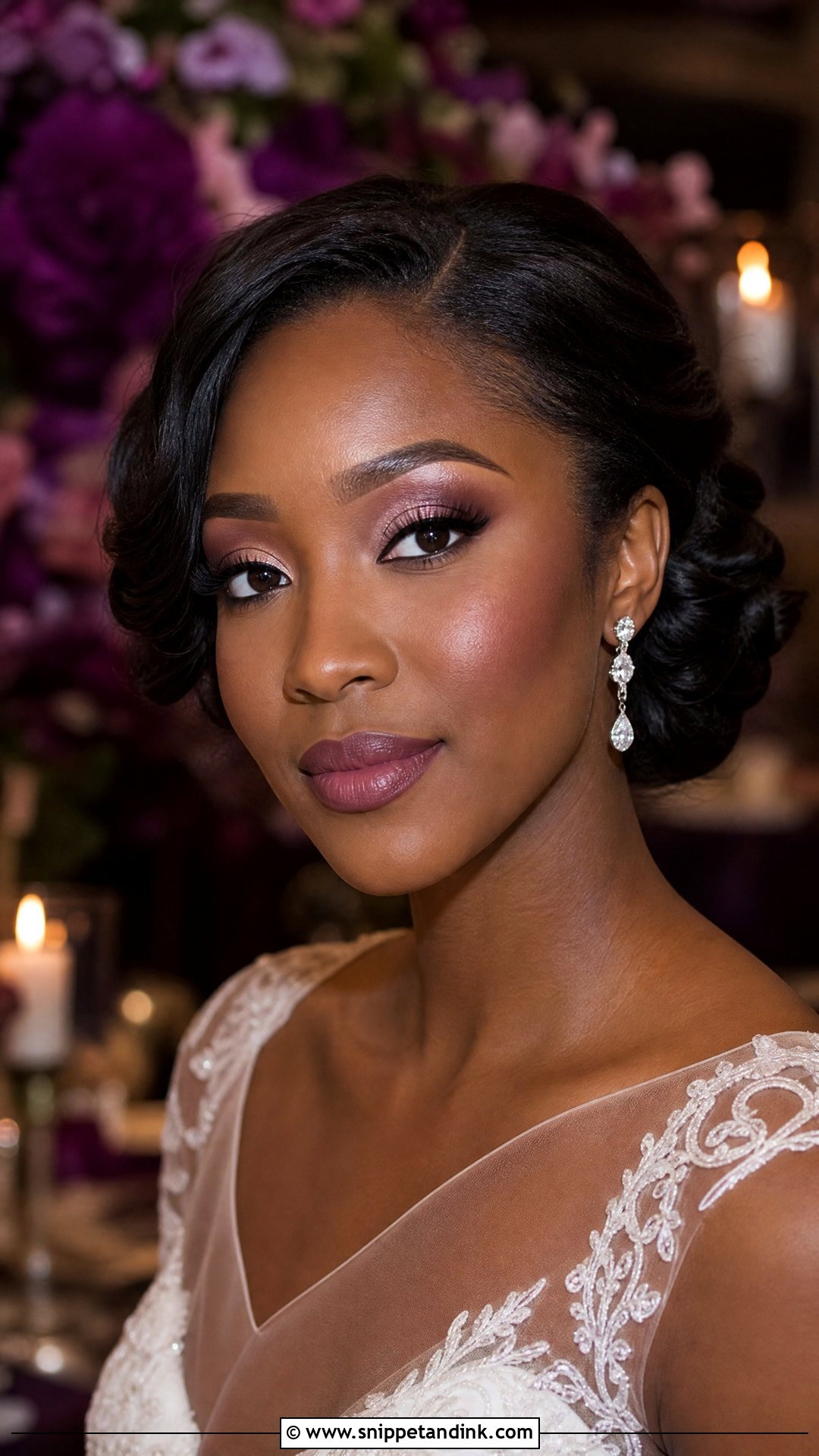 Plum Fall Bridal Makeup - Snippet and Ink - 20 Fall Bridal Makeup Ideas