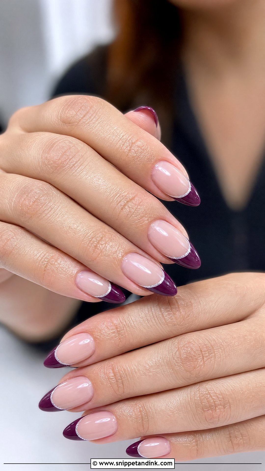 Plum French Tip Purple Wedding Nails - Snippet and Ink - 25 Purple Wedding Nails