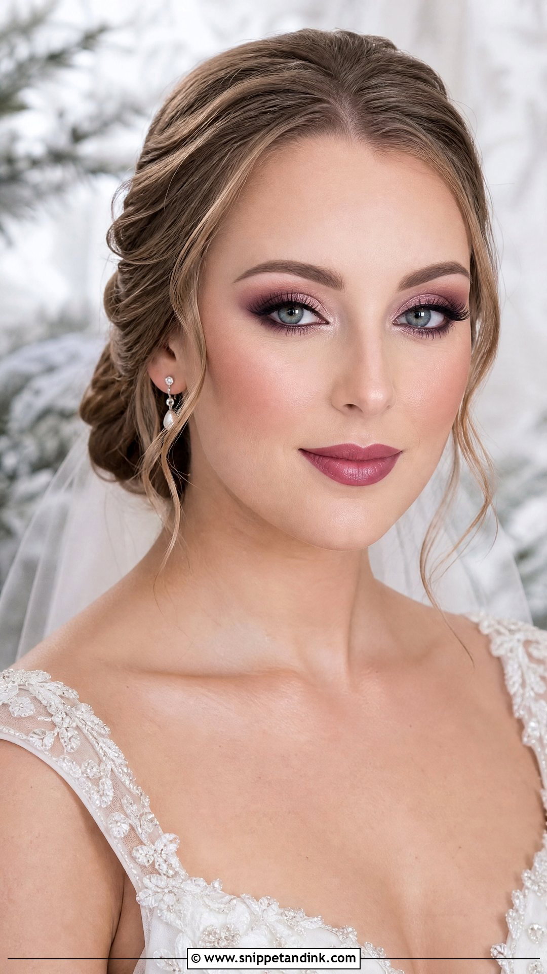 Plum Glam Bride Makeup - Snippet and Ink - 35 Glam Bride Makeup Ideas