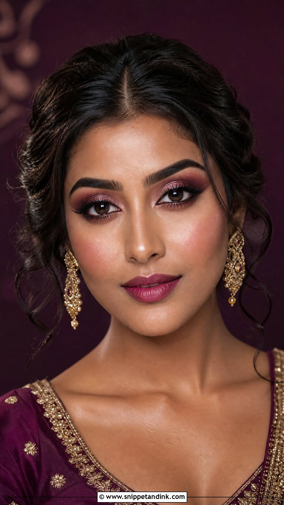 Plum Indian Bridal Eye Makeup - Snippet and Ink - 25 Indian Bridal Eye Makeup Ideas