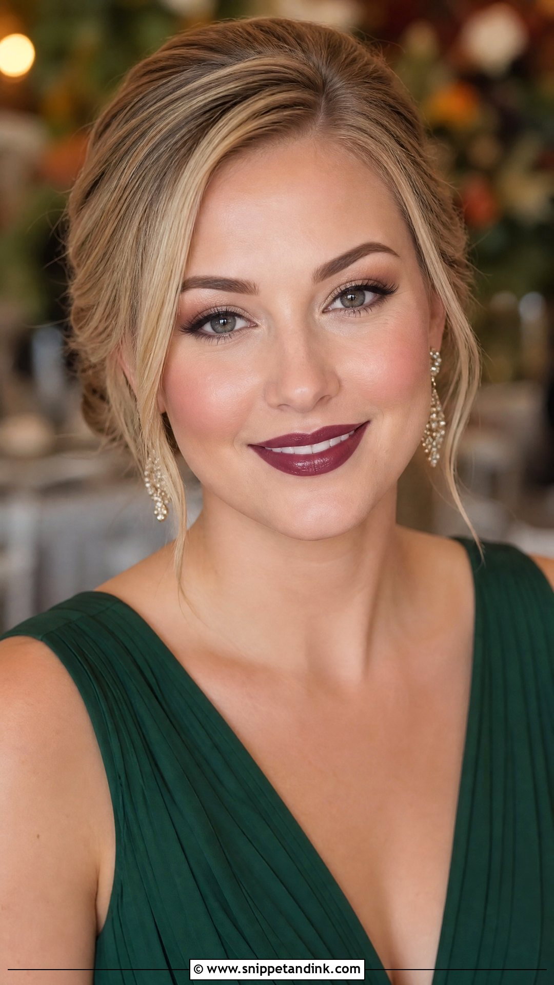 Plum Lip Autumn Wedding Makeup - Snippet and Ink - 20 Autumn Wedding Makeup Ideas
