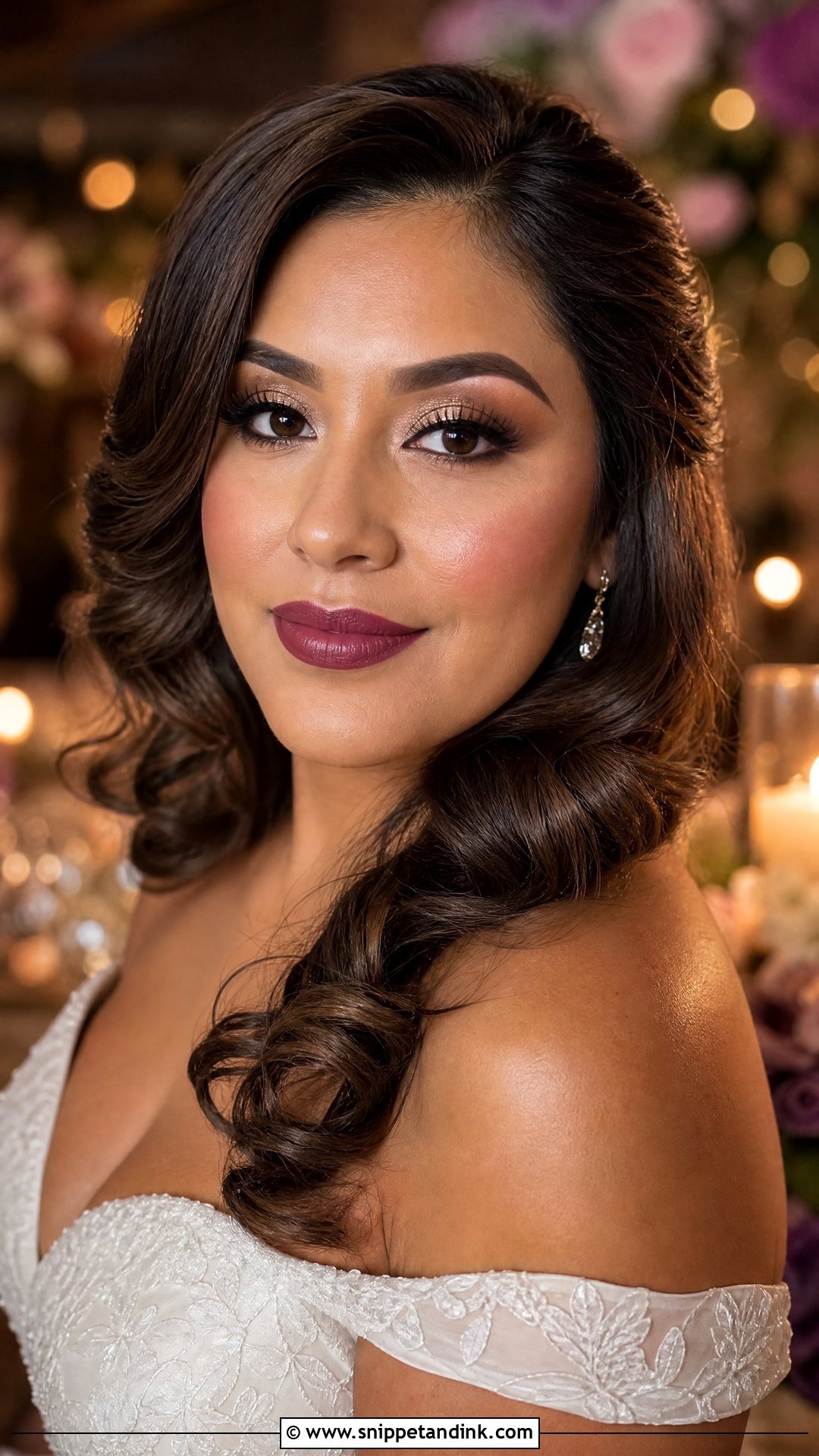 Plum Lip Wedding Makeup - Snippet and Ink - 20 Edgy Wedding Makeup Ideas