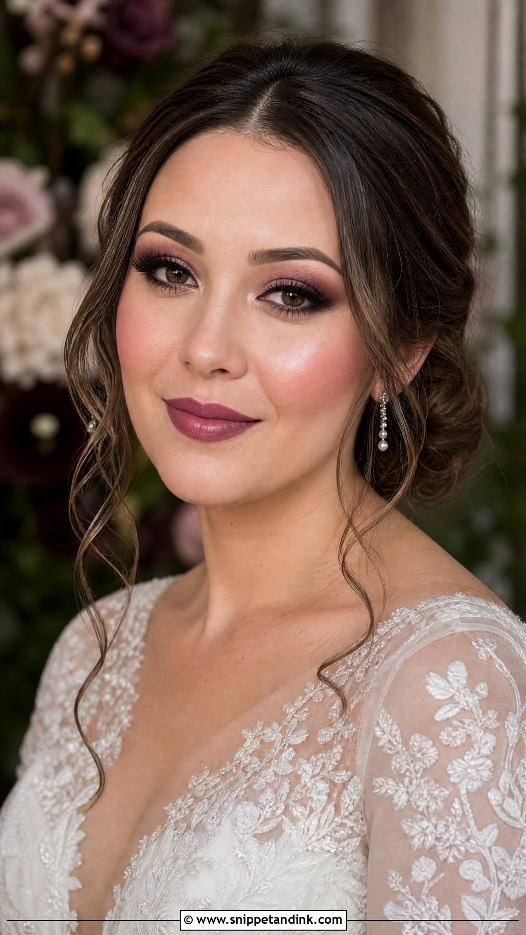 Plum Mauve Bridal Makeup - Snippet and Ink - 20 Bride Lipstick Ideas