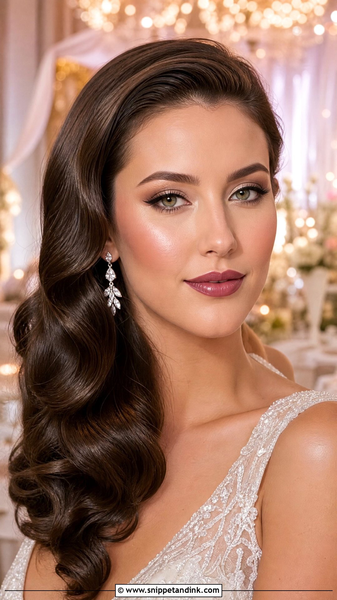 Plum Rose Bridal Lip Combo With Evening Makeup - Snippet and Ink - 25 Bridal Lip Combo Ideas