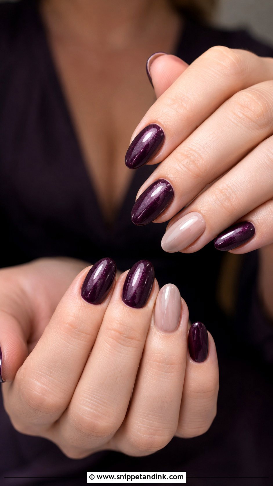 Plum Shimmer Fall Wedding Guest Nails - Snippet and Ink - 20 Fall Wedding Guest Nails