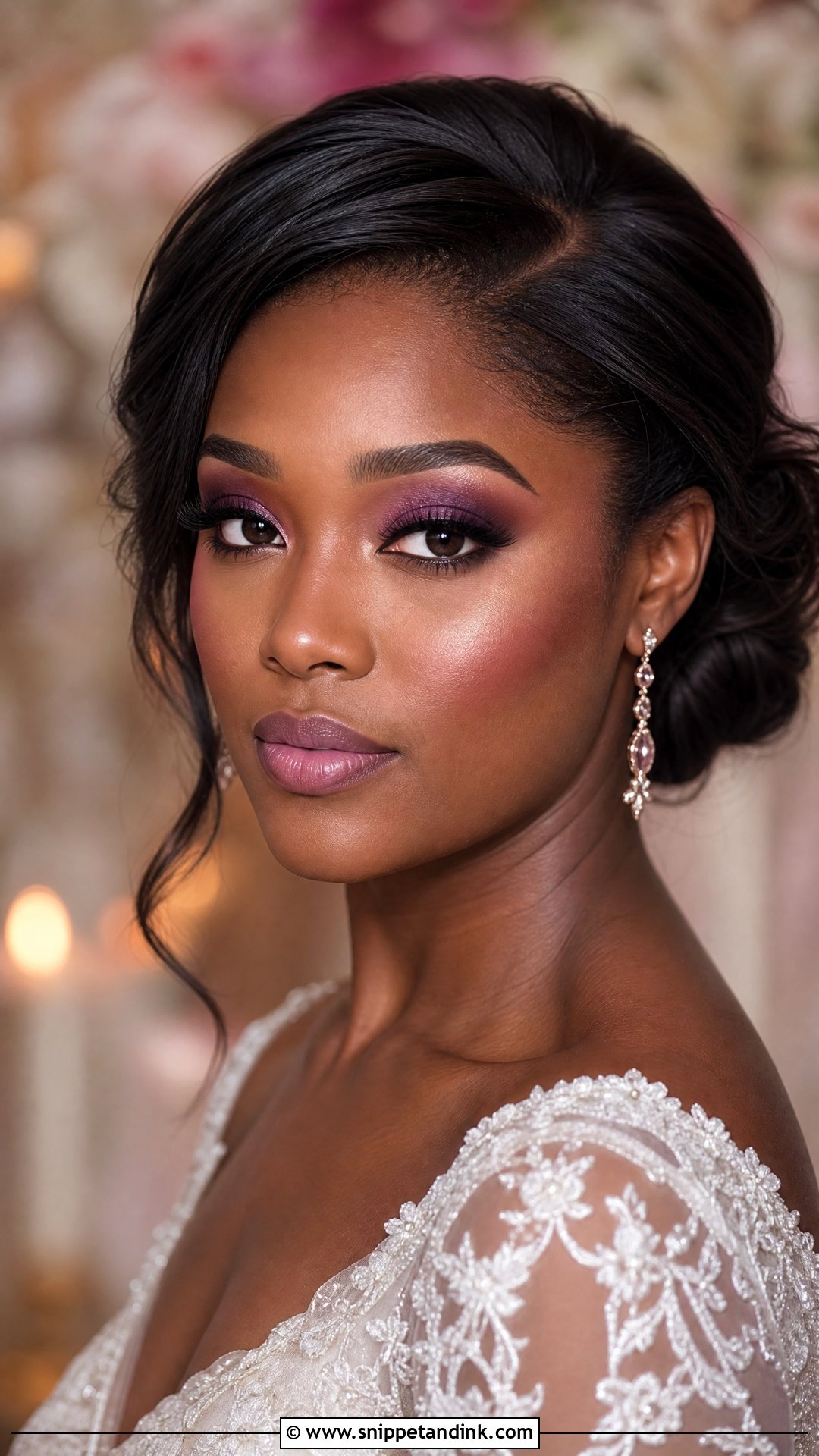 Plum Smokey Bridal Makeup - Snippet and Ink - 20 Smokey Bridal Makeup Ideas