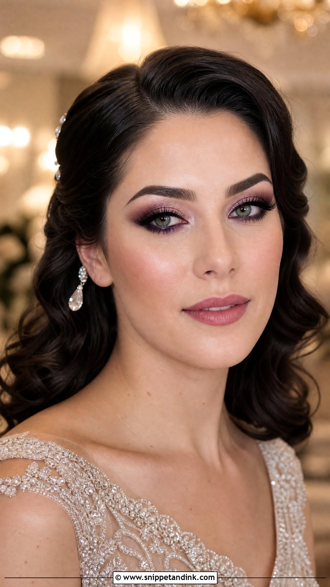 Plum Smokey Bridal Makeup for Green Eyes - Snippet and Ink - 20 Bride Make Up for Green Eyes