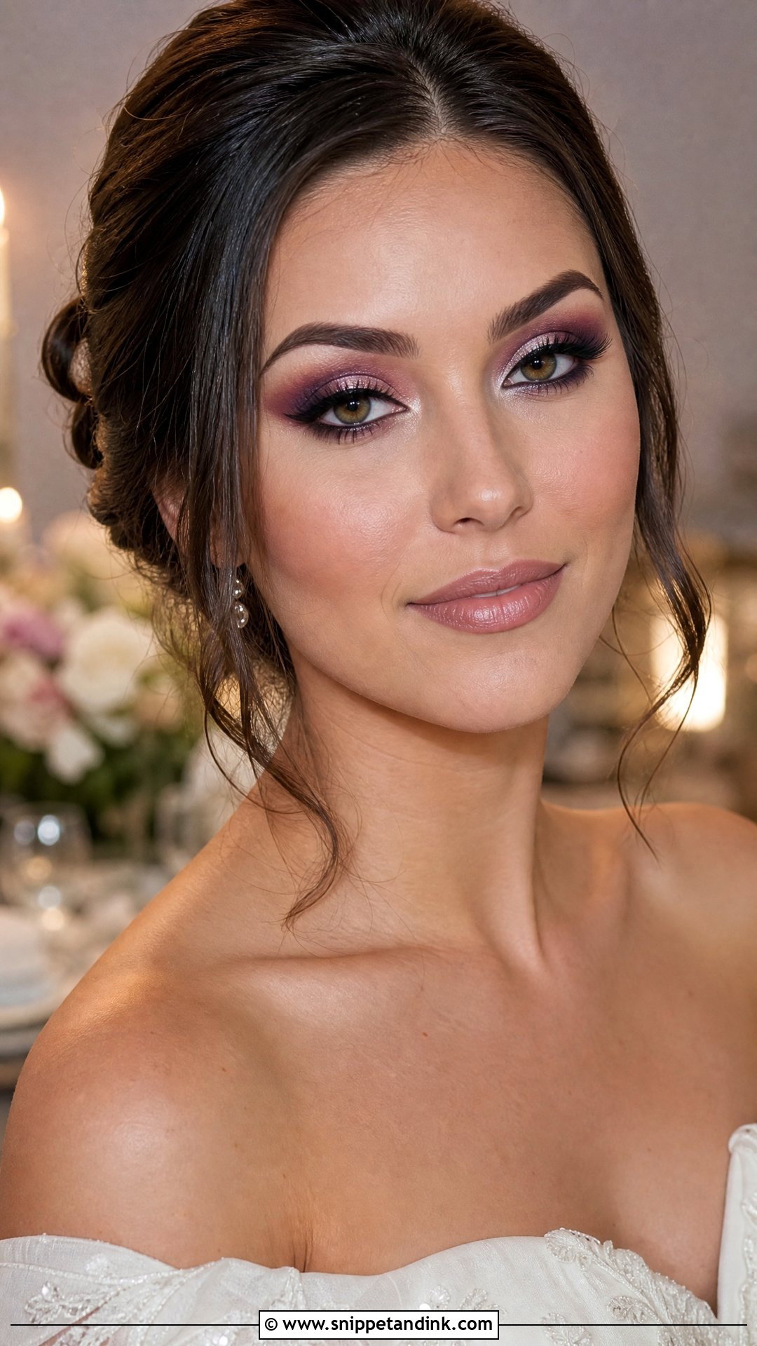 Plum Smokey Eye Bridal Makeup - Snippet and Ink - 20 Purple Bridal Makeup Ideas