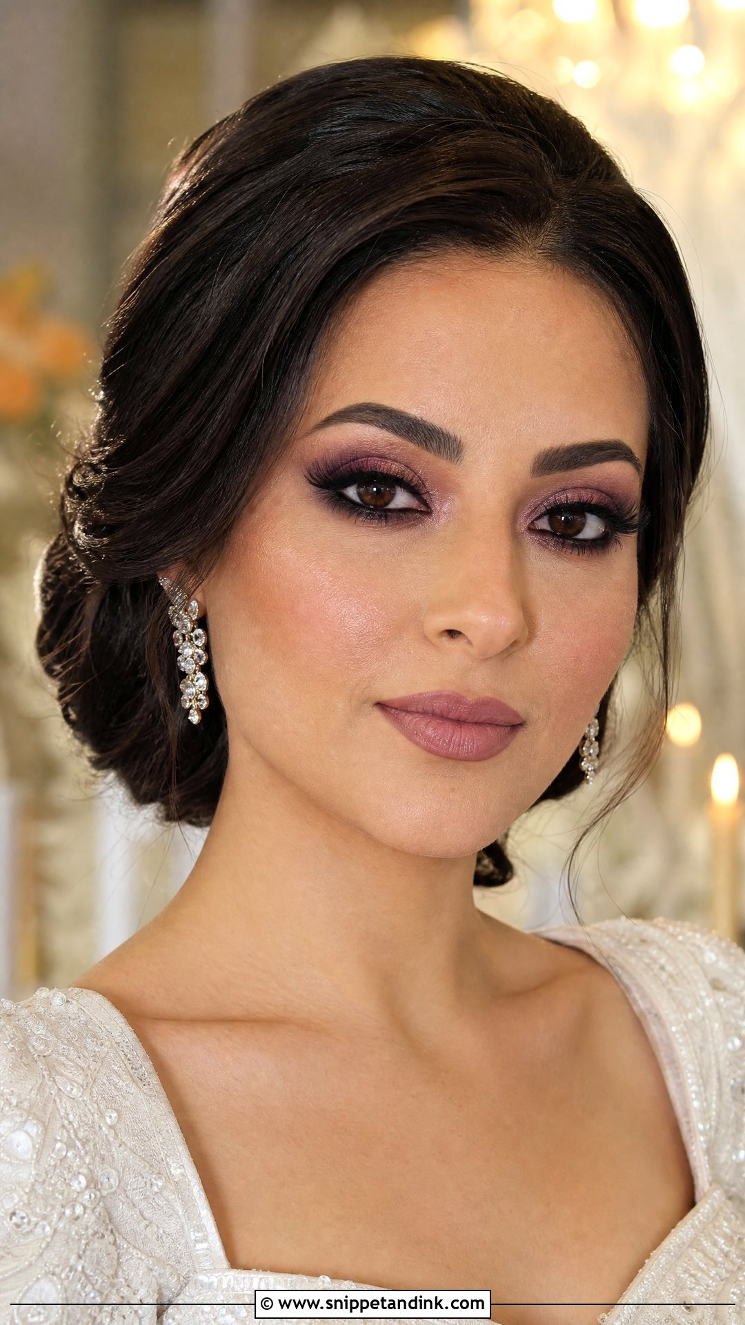 Plum Smokey Eye Wedding Makeup For Green Eyes - Snippet and Ink - 25 Wedding Day Makeup for Bride Green Eyes