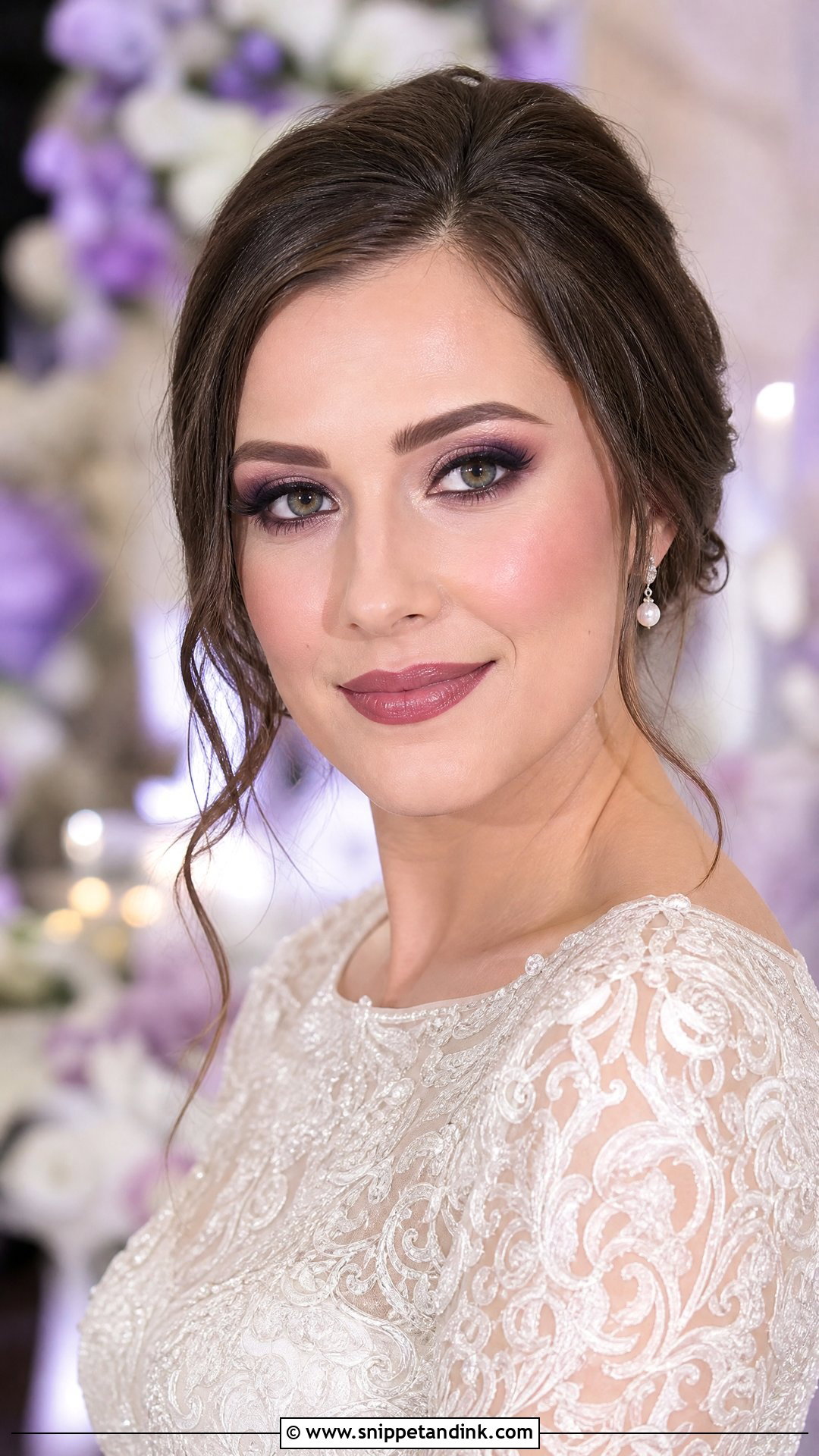 Plum Smokey Eye Wedding Makeup - Snippet and Ink - 20 Bold Wedding Makeup Ideas