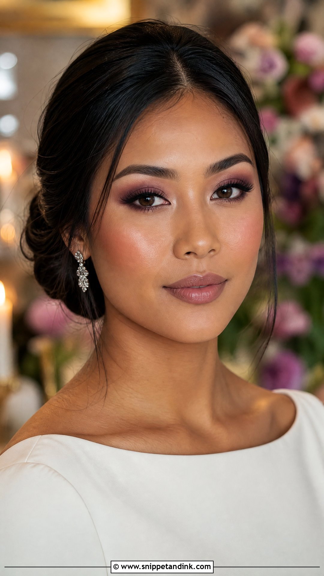 Plum Smokey Wedding Makeup - Snippet and Ink - 20 Sultry Wedding Makeup Ideas