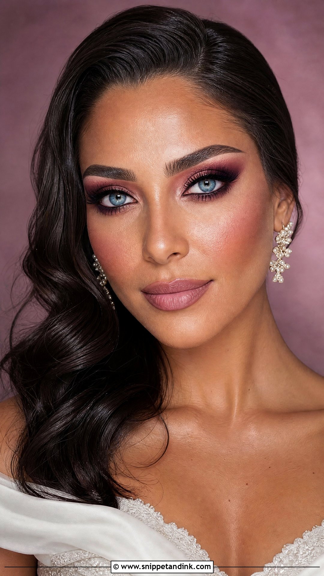 Plum Smokey Wedding Makeup For Blue Eyes - Snippet and Ink - 25 Full Glam Wedding Makeup for Blue Eyes