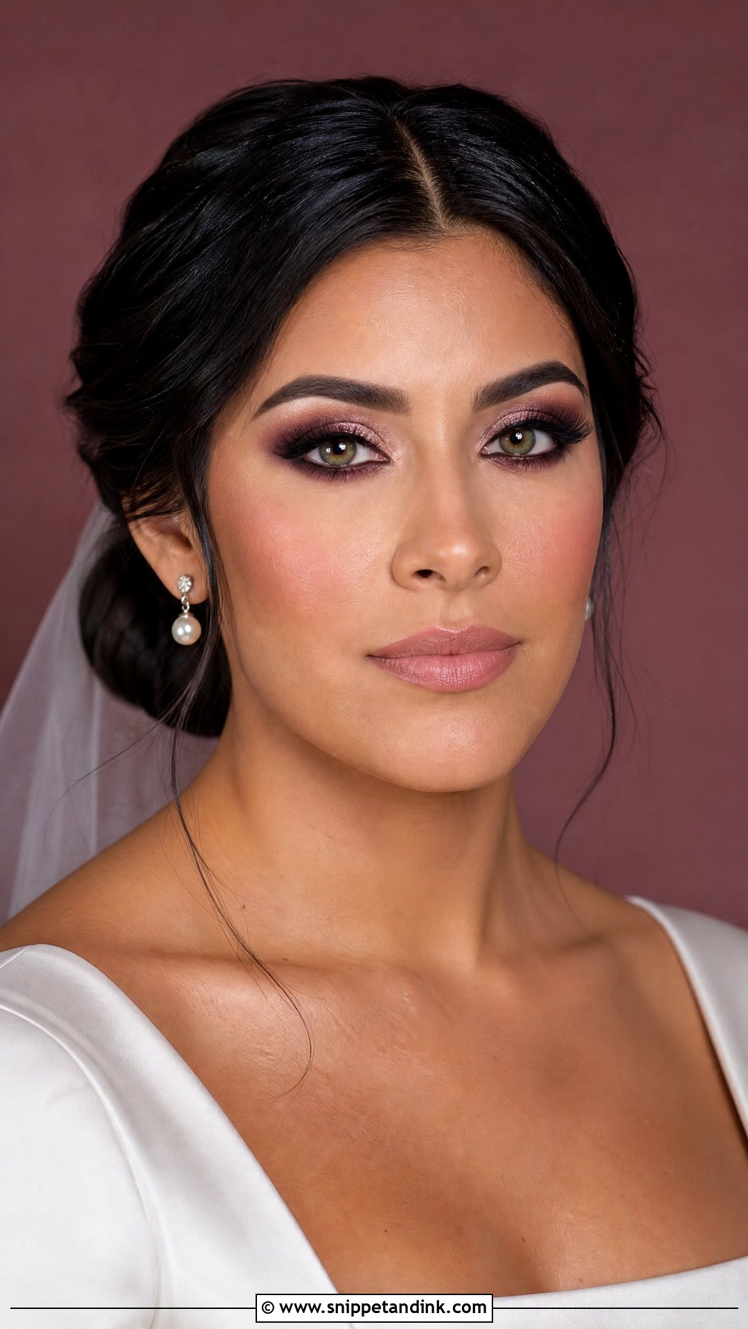 Plum Smokey Wedding Makeup For Green Eyes - Snippet and Ink - 20 Green Eye Wedding Makeup Ideas