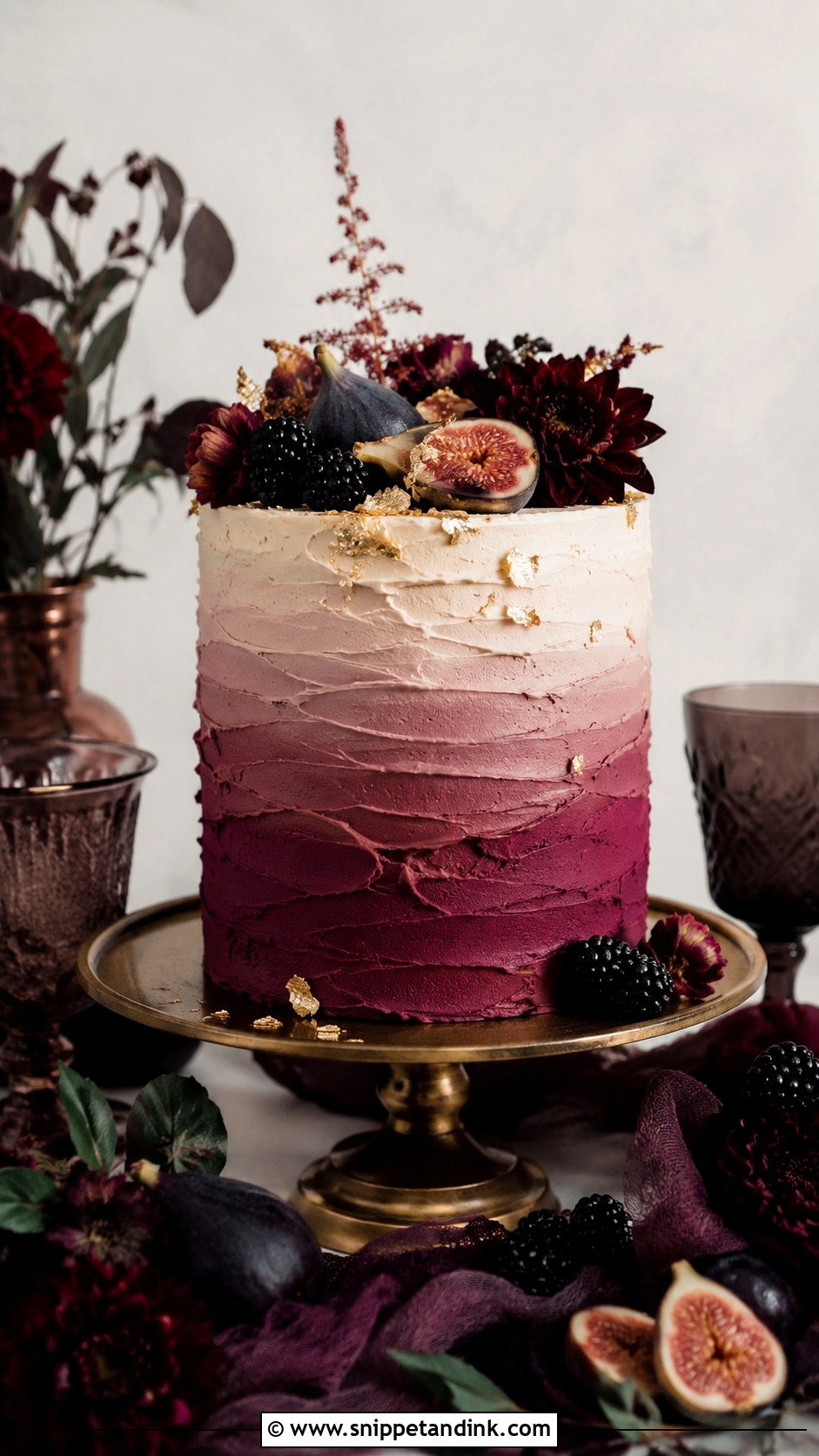 Plum Wedding Cake - Snippet and Ink - 20 Moody Jewel Tone Wedding Cake Ideas