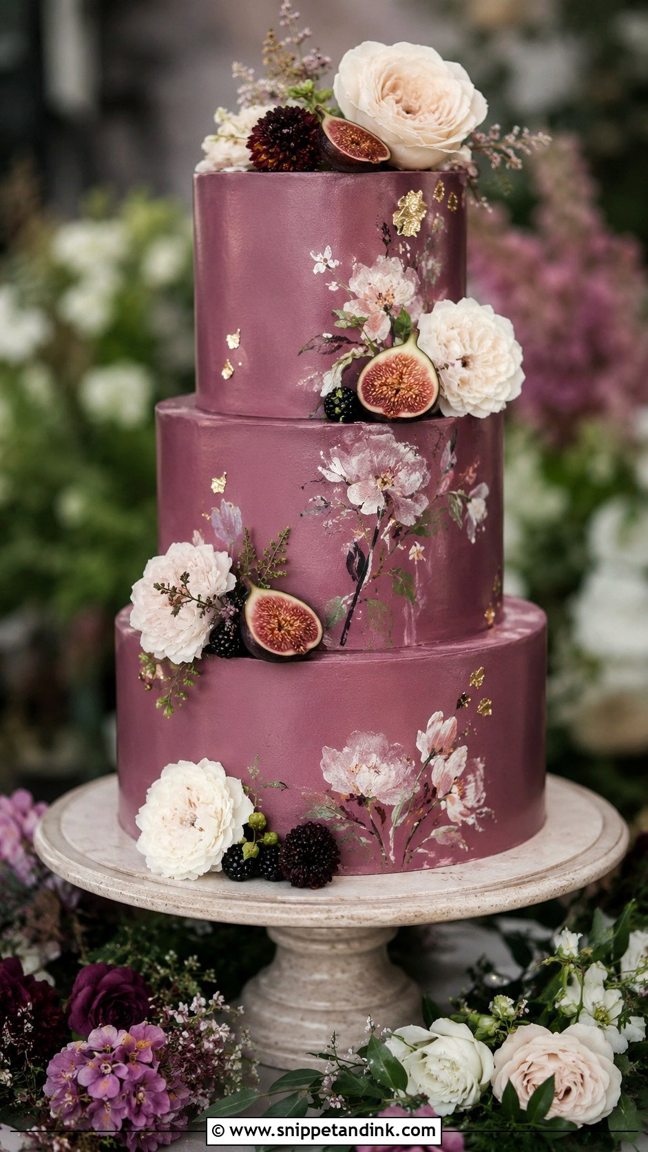 Plum Wedding Cake - Snippet and Ink - 20 Jewel Tone Wedding Cake Ideas
