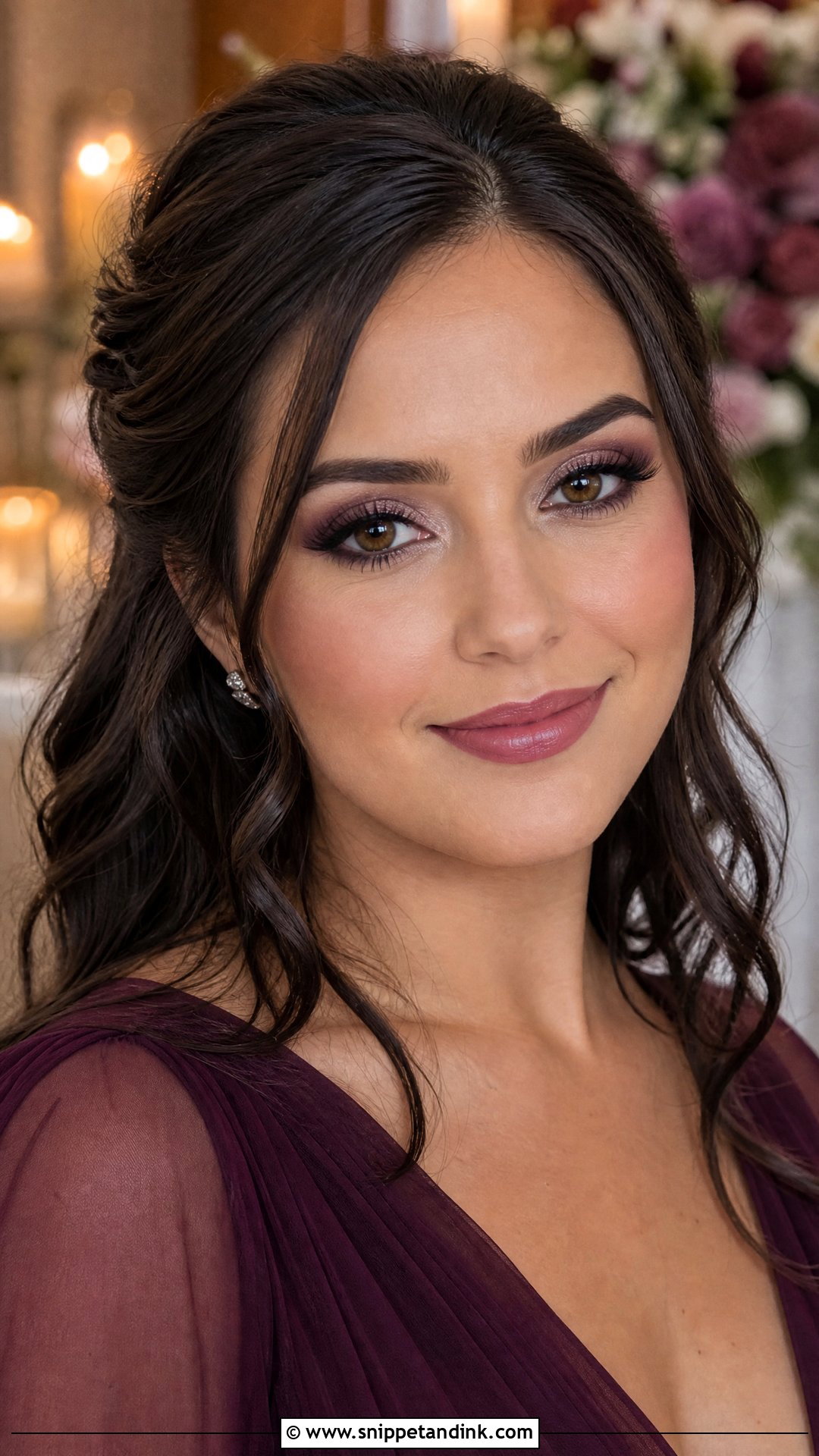 Plum Winter Wedding Makeup For Brown Eyes - Snippet and Ink - 20 Winter Wedding Makeup for Brown Eyes