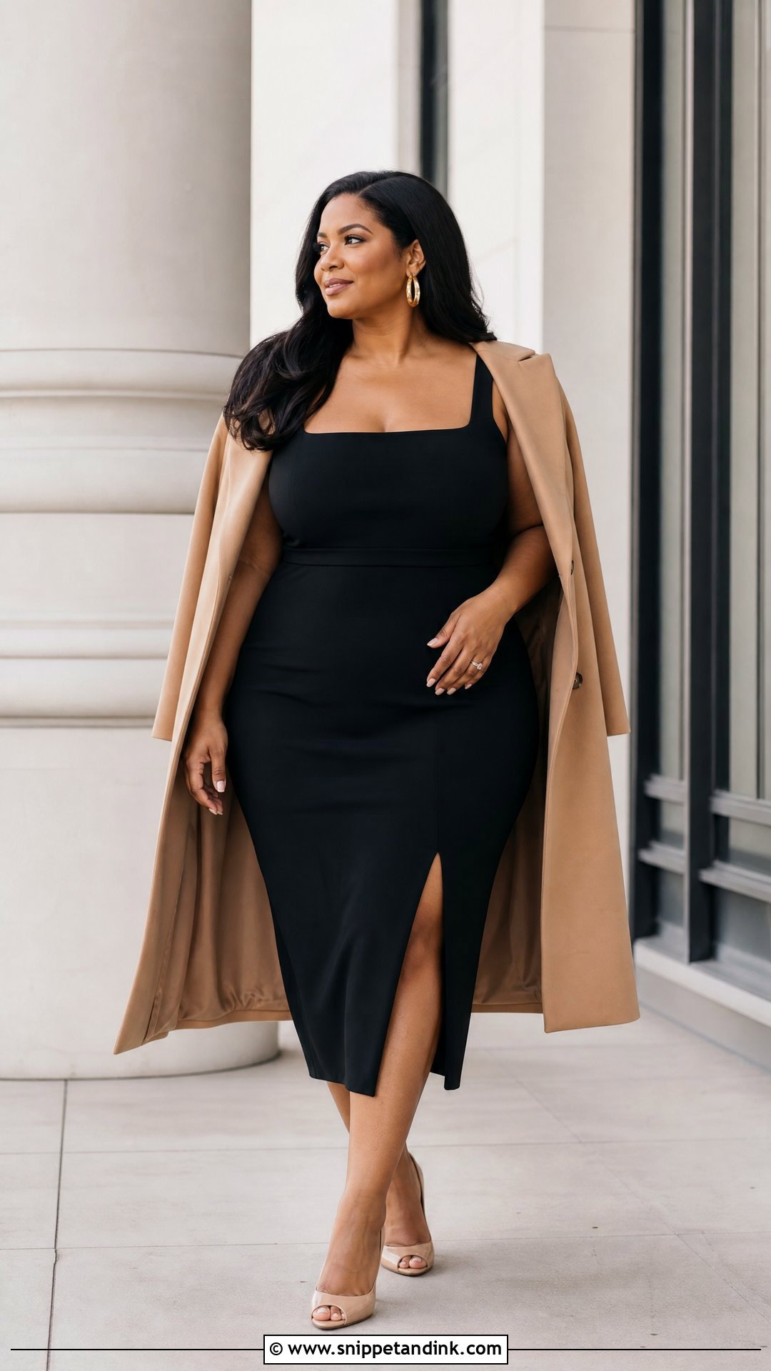 Plus Size Black Dress Engagement Photo Outfit - Snippet and Ink - 20 plus size engagement photo outfits