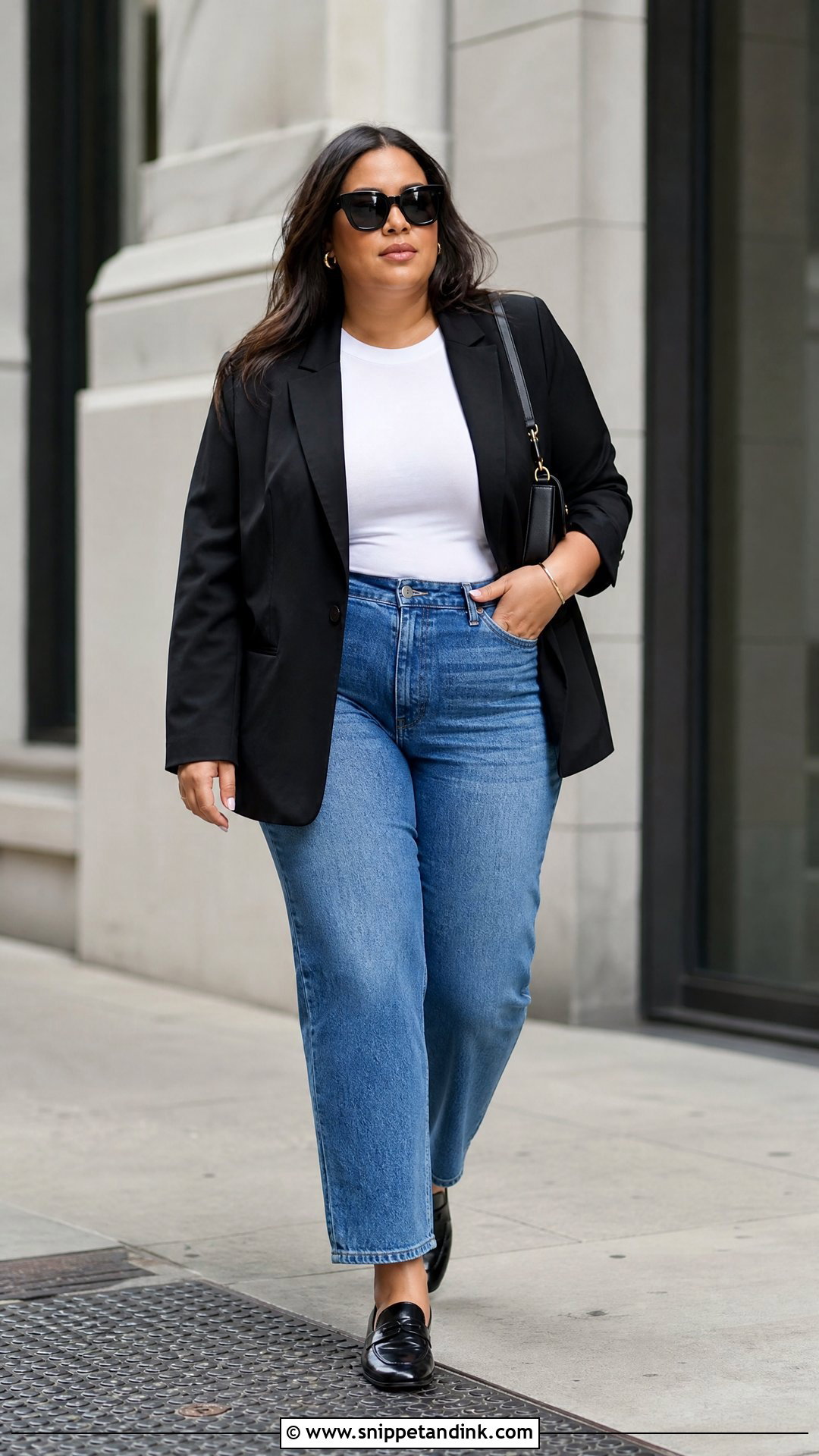 Plus Size Blazer And Jeans Outfit - Snippet and Ink - 20 plus size styling tips
