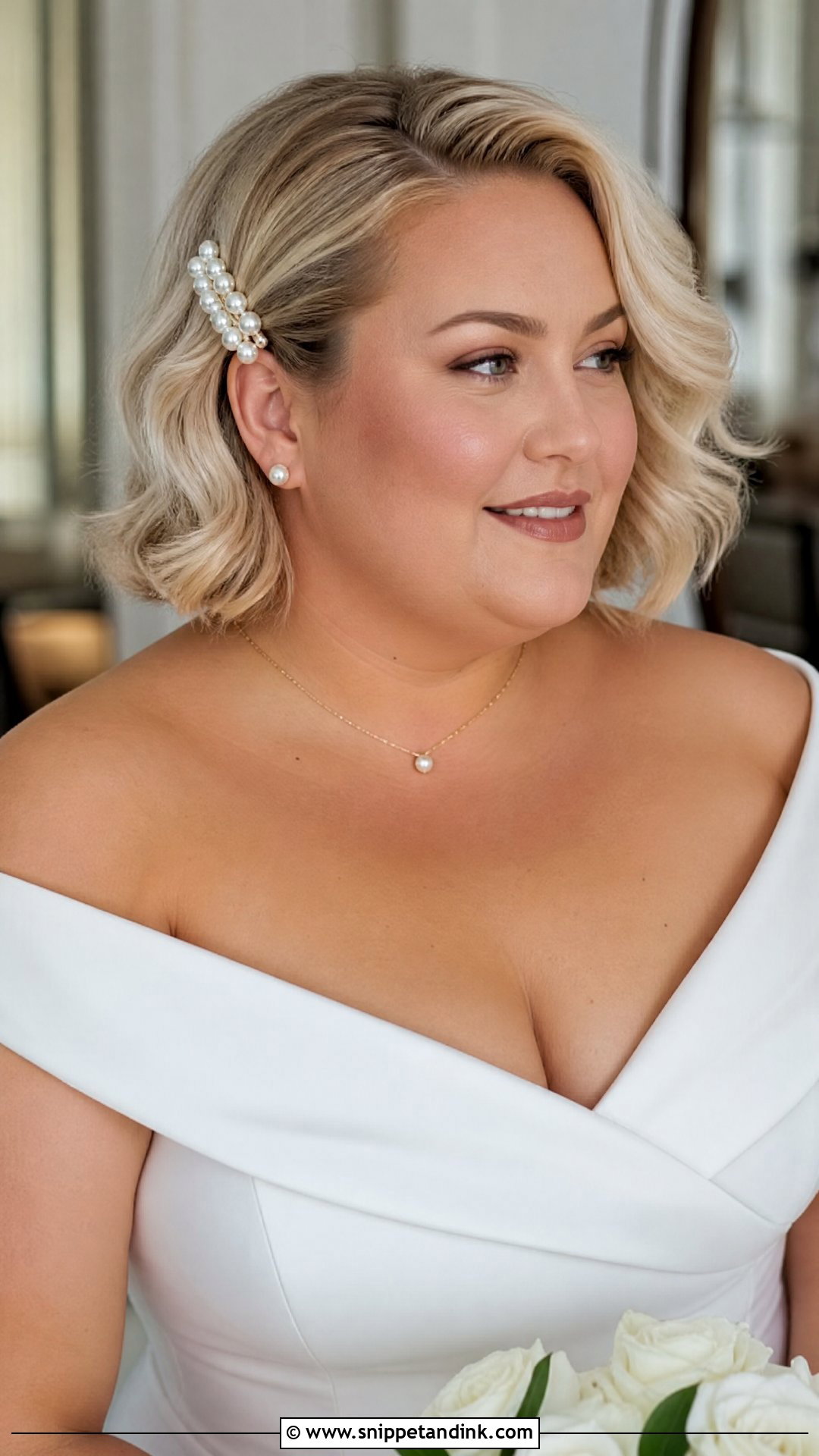 Plus Size Bridal Bob Hair - Snippet and Ink - 20 Plus Size Wedding Hair Ideas