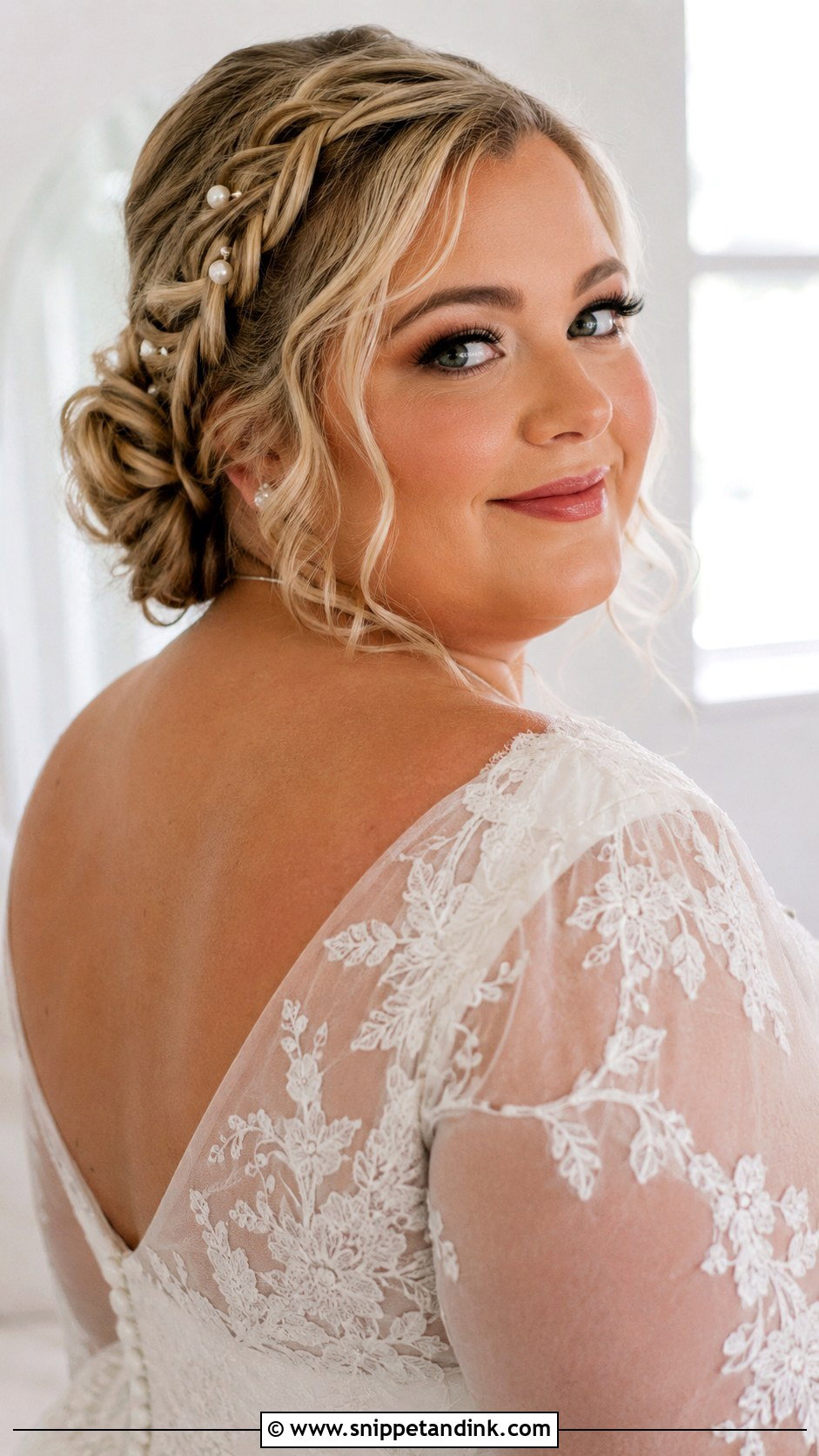 Plus Size Bridal Braided Updo - Snippet and Ink - 15 Plus Size Bridal Hair Ideas
