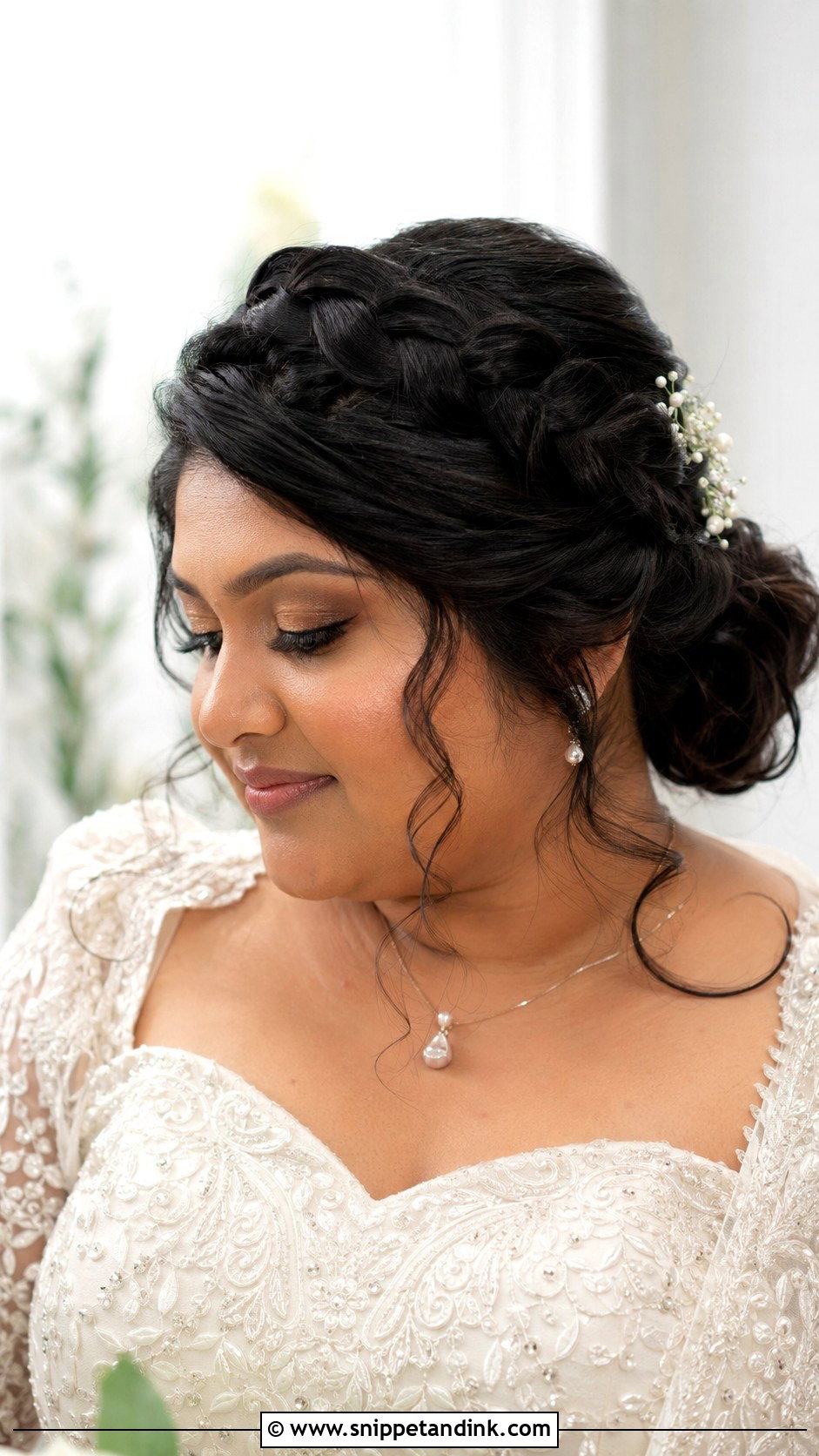 Plus Size Bridal Crown Braid - Snippet and Ink - 15 Plus Size Bridal Hair Ideas