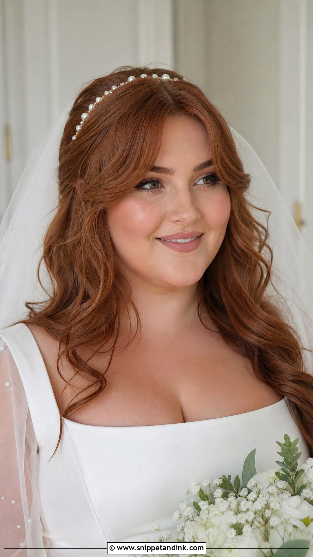 Plus Size Bridal Curtain Bangs - Snippet and Ink - 20 Plus Size Wedding Hair Ideas