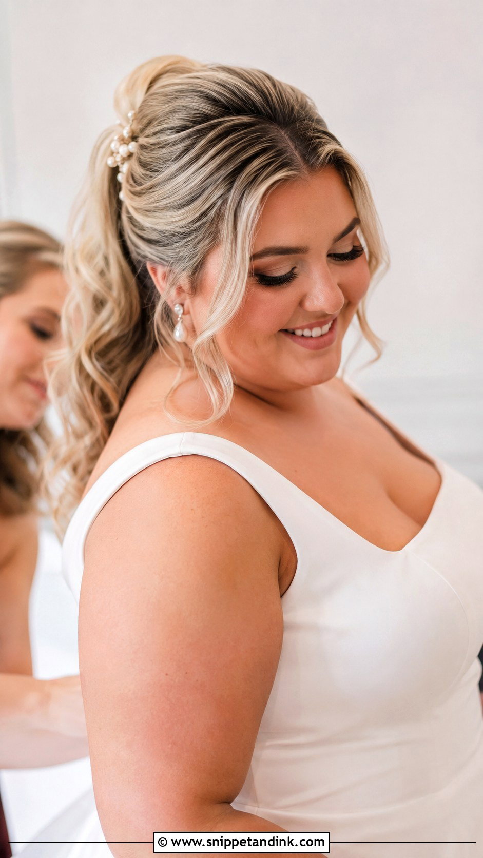 Plus Size Bridal High Bun - Snippet and Ink - 15 Plus Size Bridal Hair Ideas