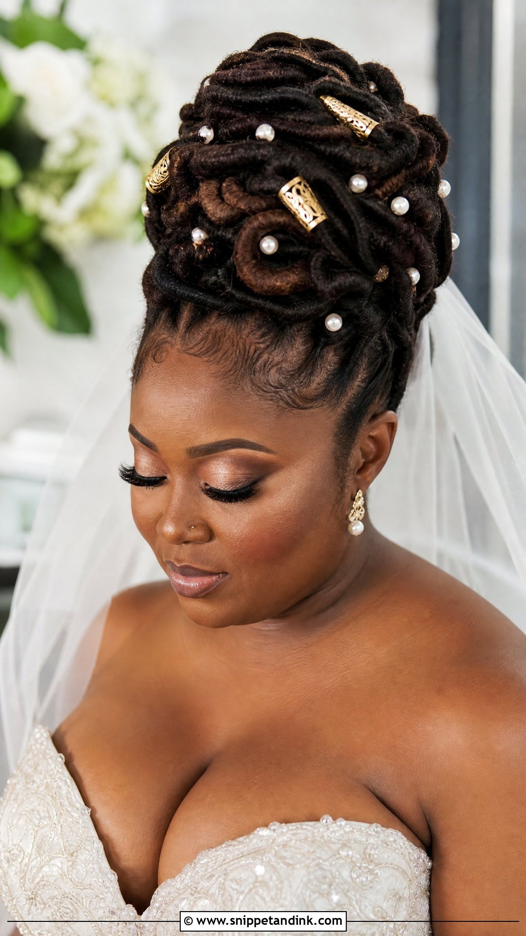 Plus Size Bridal Loc Updo - Snippet and Ink - 20 Plus Size Wedding Hair Ideas