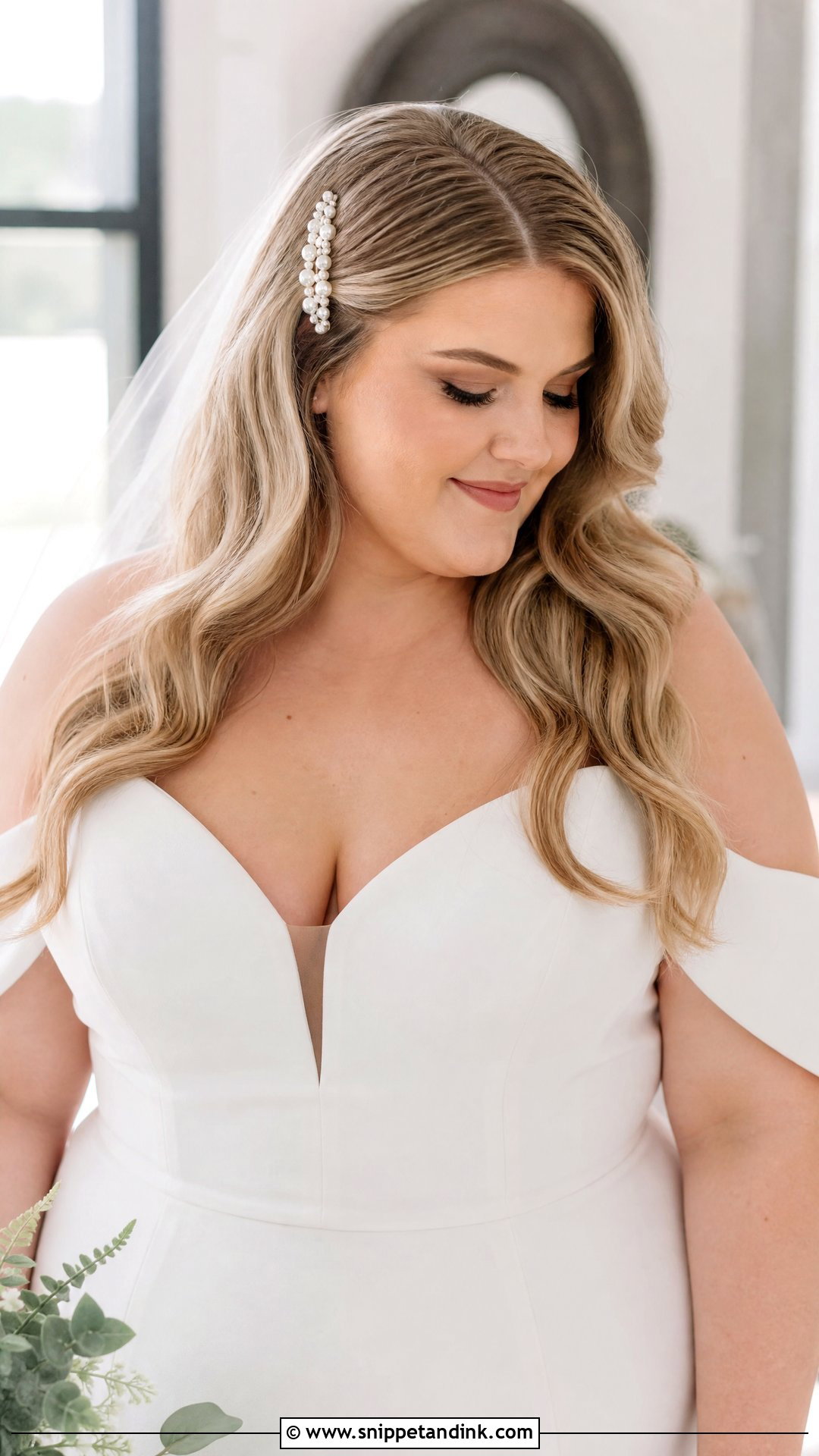 Plus Size Bridal Loose Waves - Snippet and Ink - 20 Plus Size Wedding Hair Ideas