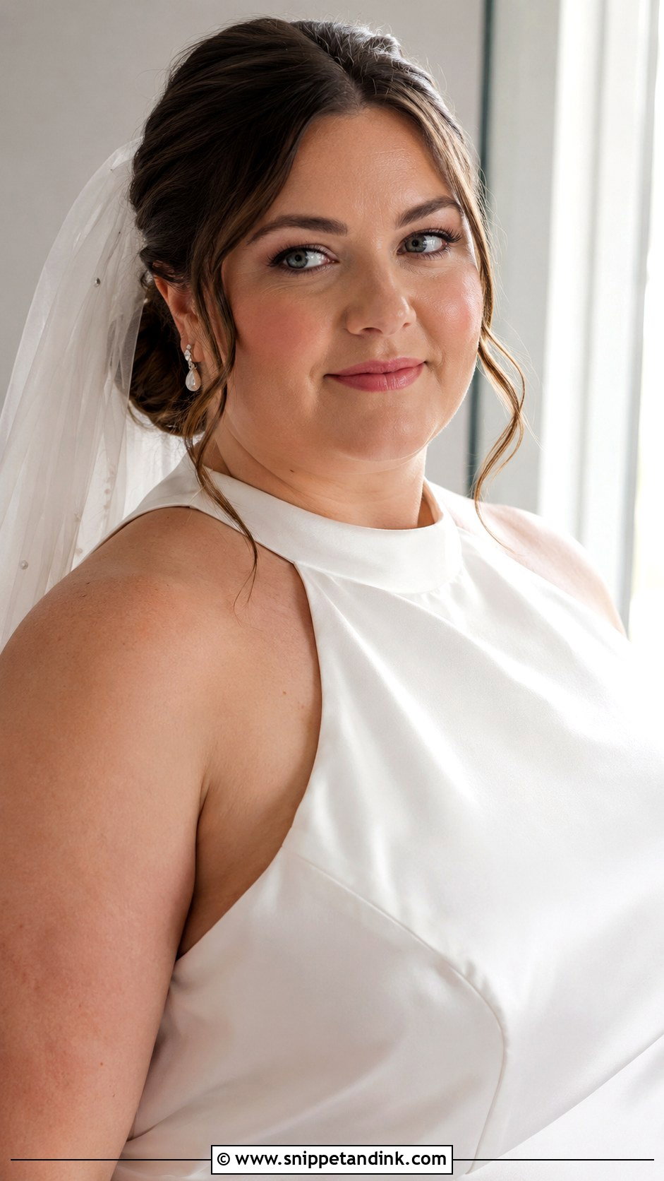 Plus Size Bridal Low Bun Hair - Snippet and Ink - 15 Plus Size Bridal Hair Ideas