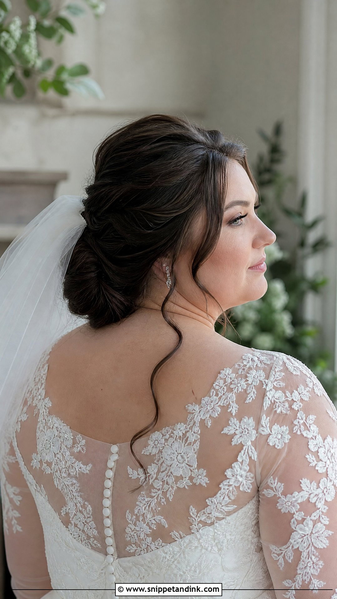 Plus Size Bridal Low Chignon - Snippet and Ink - 20 Plus Size Wedding Hair Ideas