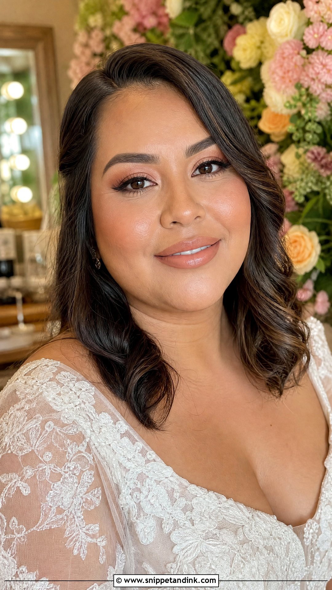 Plus Size Bridal Peach Makeup - Snippet and Ink - 20 Plus Size Bridal Makeup Ideas