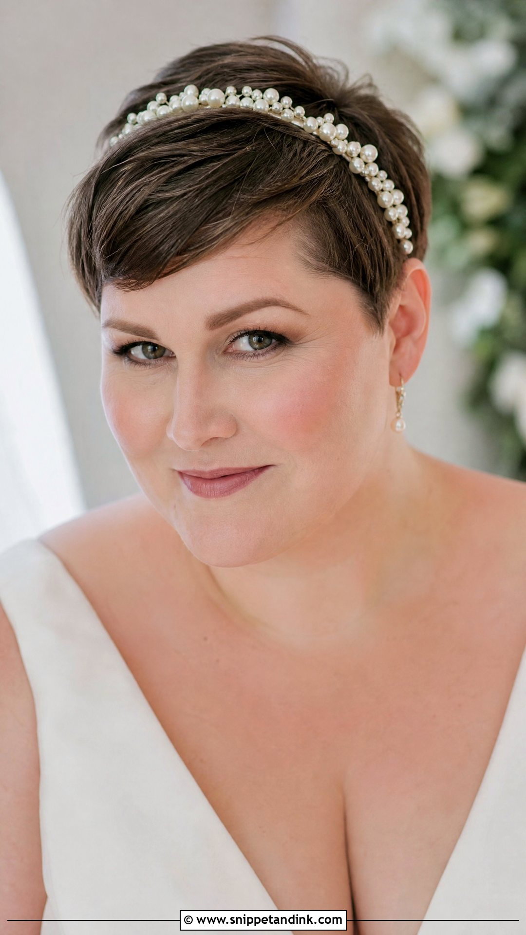 Plus Size Bridal Pixie Cut - Snippet and Ink - 20 Plus Size Wedding Hair Ideas