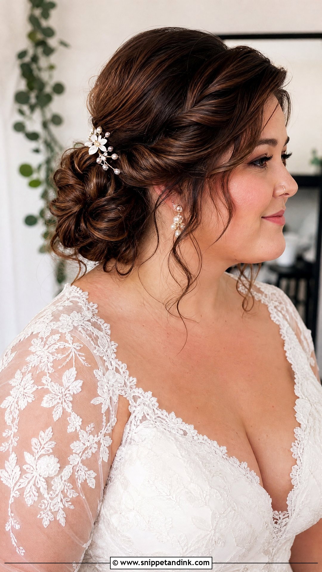 Plus Size Bridal Twisted Updo - Snippet and Ink - 20 Plus Size Wedding Hair Ideas
