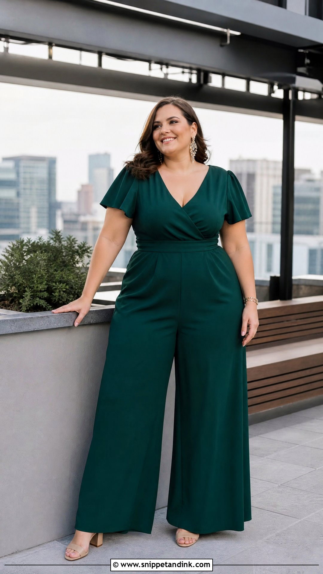 Plus Size Jumpsuit Engagement Photo Outfit - Snippet and Ink - 20 plus size engagement photo outfits