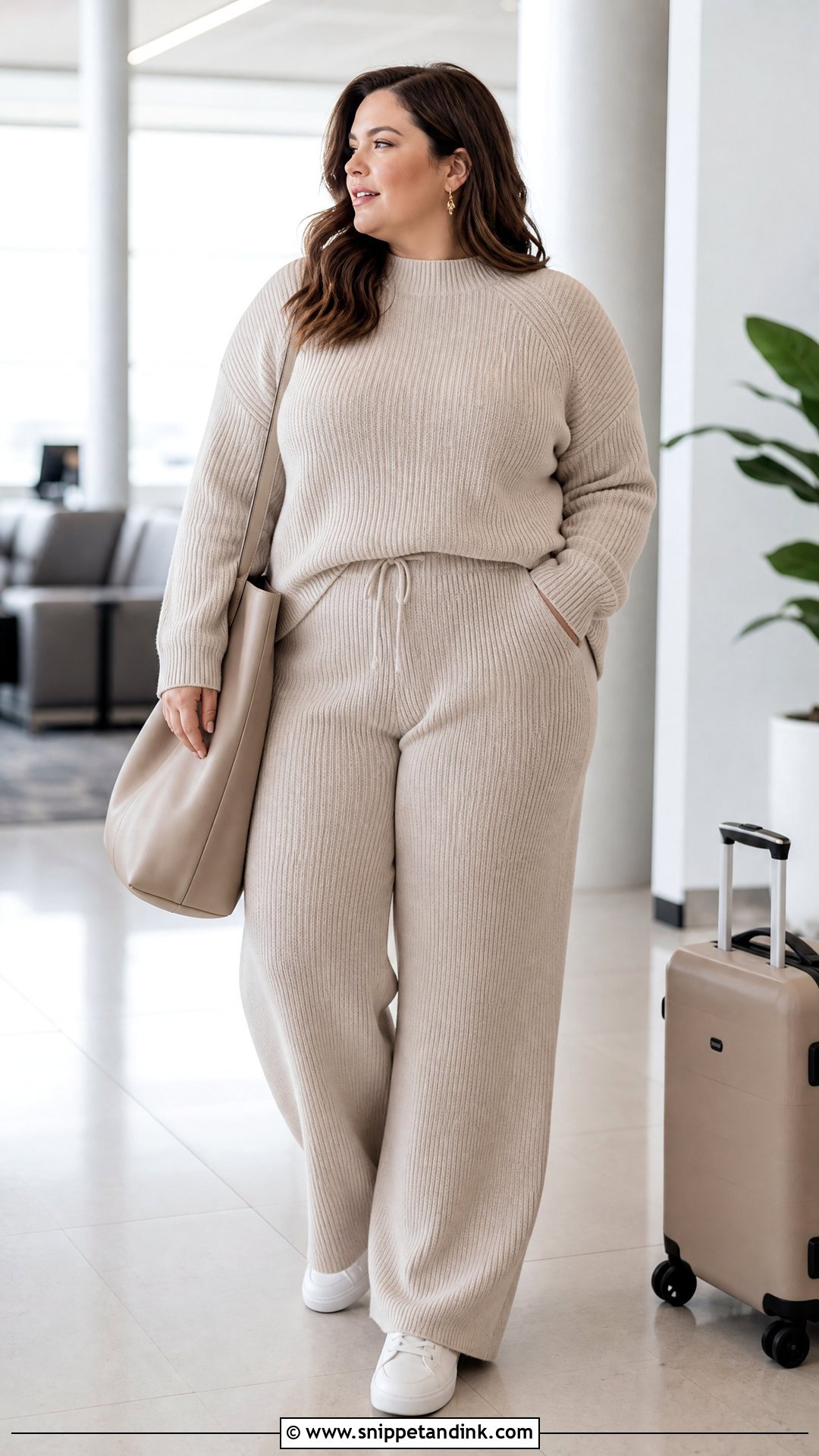 Plus Size Matching Knit Set Outfit - Snippet and Ink - 20 plus size capsule wardrobe ideas