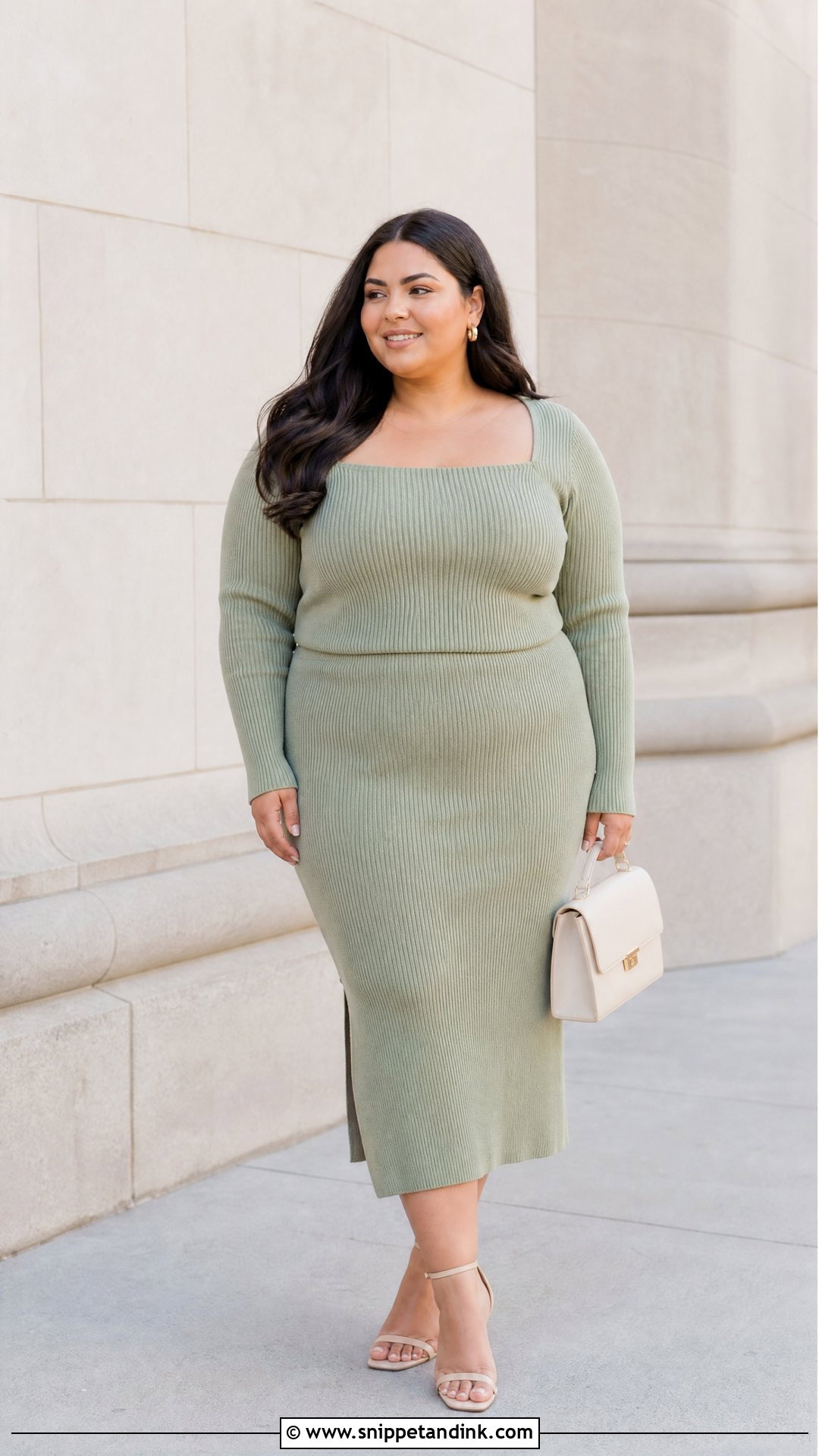Plus Size Matching Set Engagement Photo Outfit - Snippet and Ink - 20 plus size engagement photo outfits