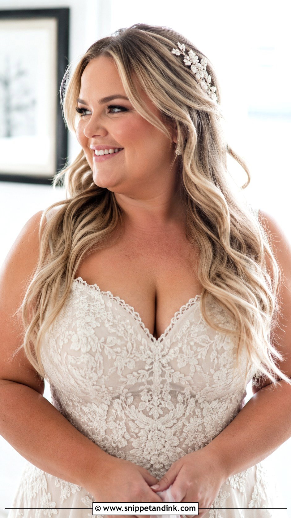 Plus Size Wedding Half Up Half Down Hair - Snippet and Ink - 15 Plus Size Wedding Hairstyles
