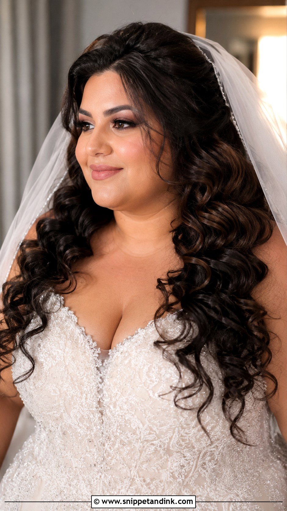 Plus Size Wedding Long Hair Curls - Snippet and Ink - 15 Plus Size Wedding Hairstyles