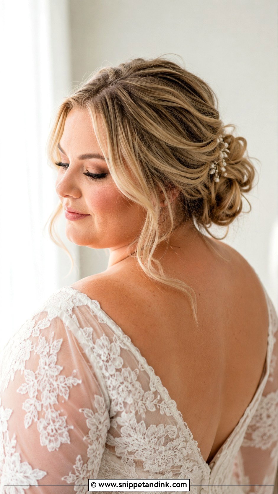Plus Size Wedding Messy Bun - Snippet and Ink - 15 Plus Size Wedding Hairstyles