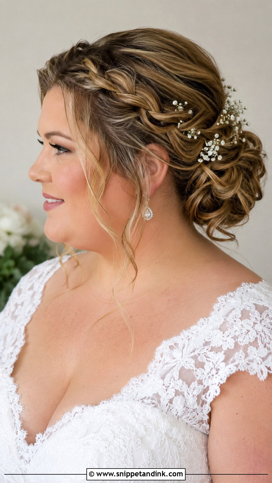 Plus Size Wedding Side Swept Curls - Snippet and Ink - 15 Plus Size Wedding Hairstyles