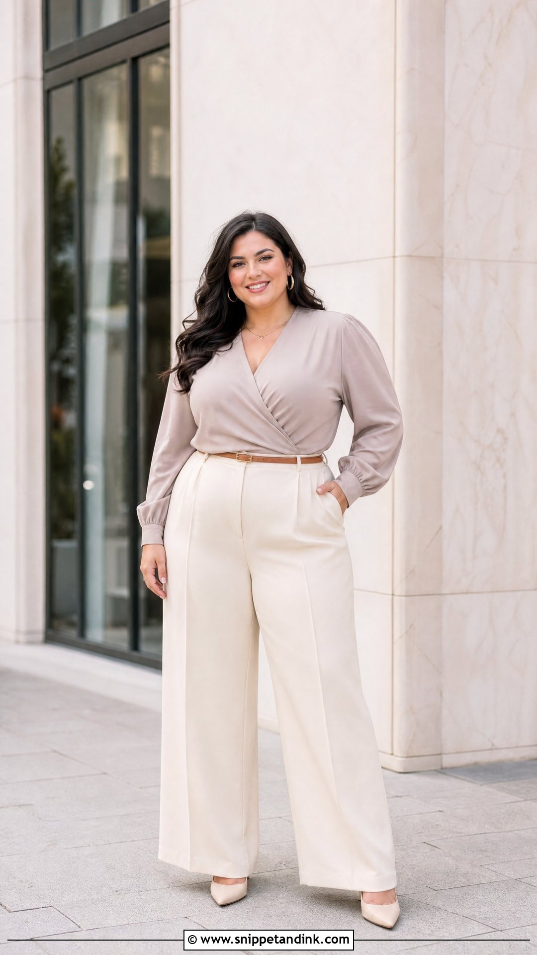 Plus Size Wide Leg Pants Engagement Photo Outfit - Snippet and Ink - 20 plus size engagement photo outfits